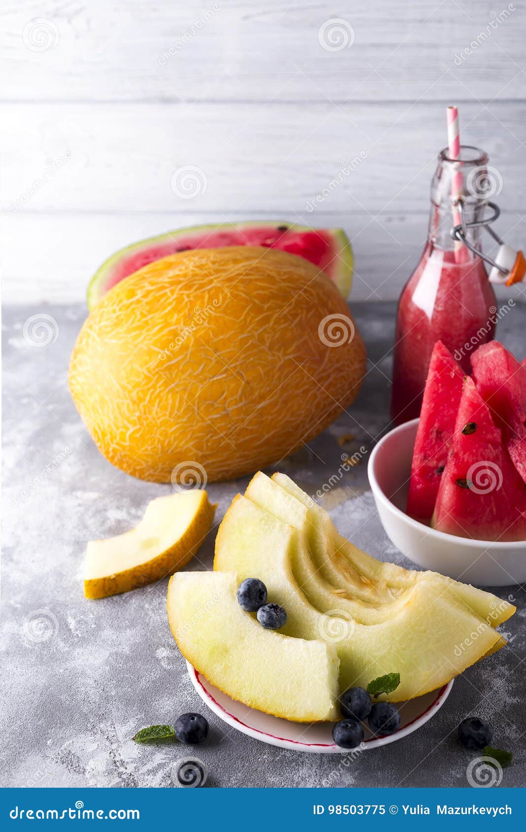 Sliced yellow melon stock image. Image of health, closeup 98503775