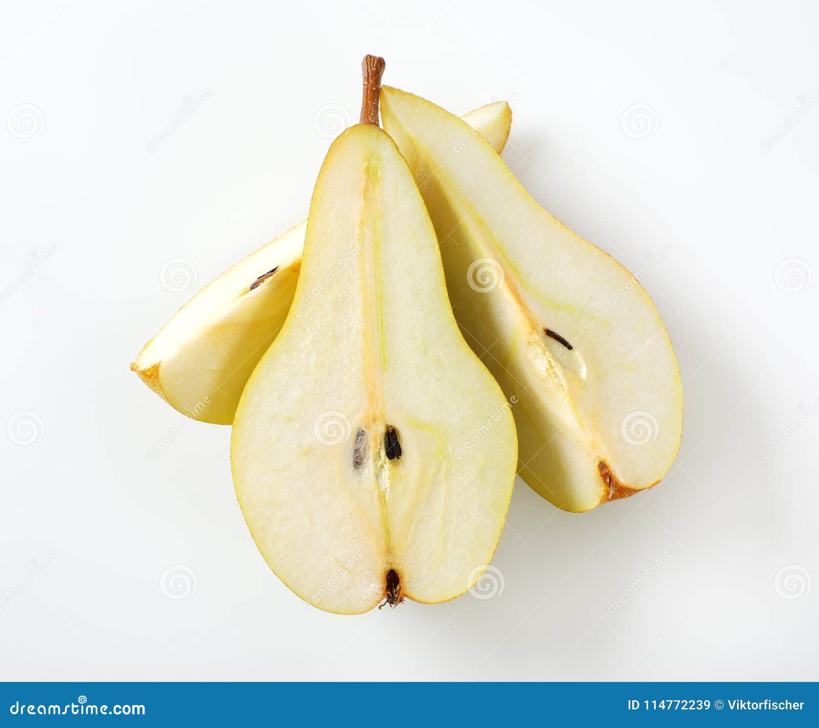 Sliced yellow pear stock image. Image of overhead, studio 114772239