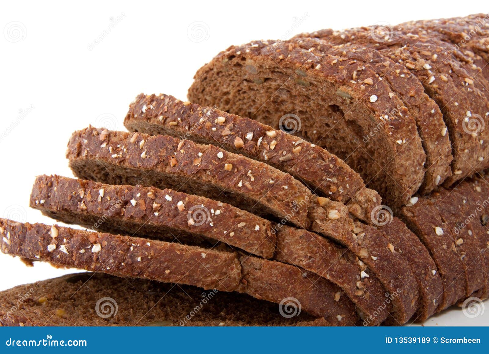 Slices of Brown Whole Grain Bread Stock Image Image of baked, seed 13539189