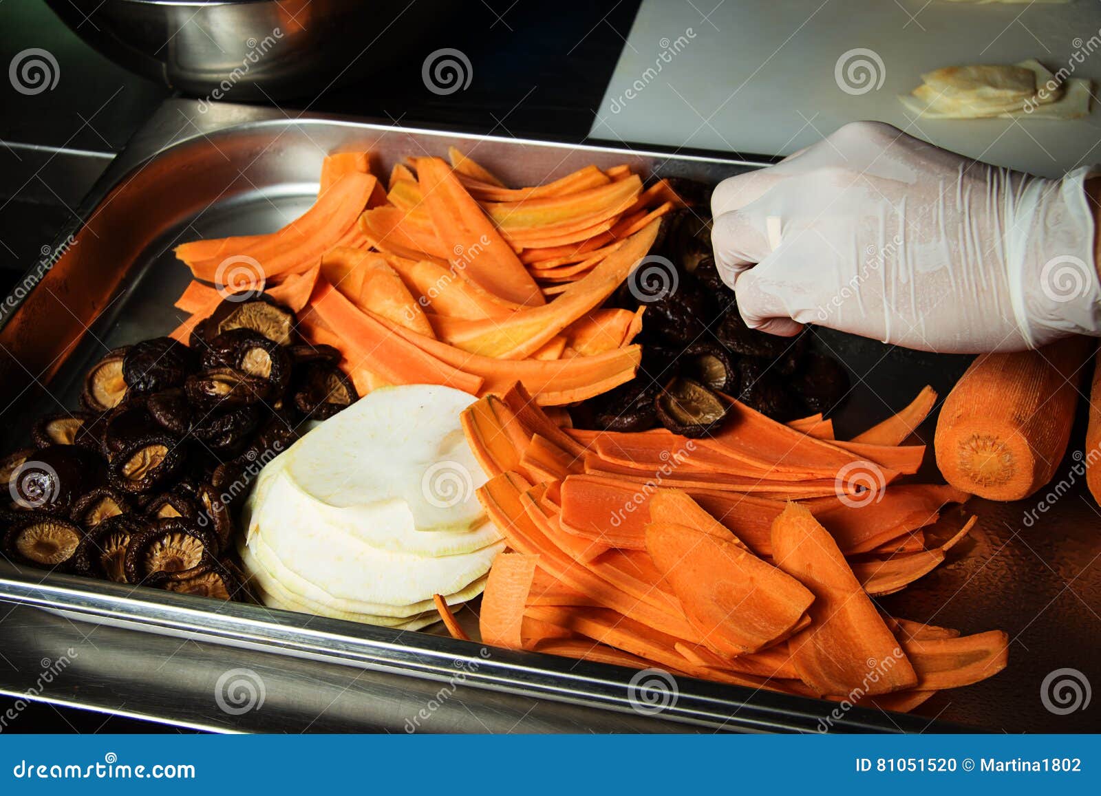Slices of Carrot with Celery and Mushrooms Stock Photo Image of