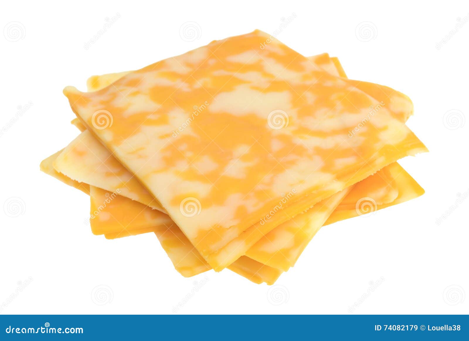 Slices of ColbyJack Cheese on a White Background Stock Image Image