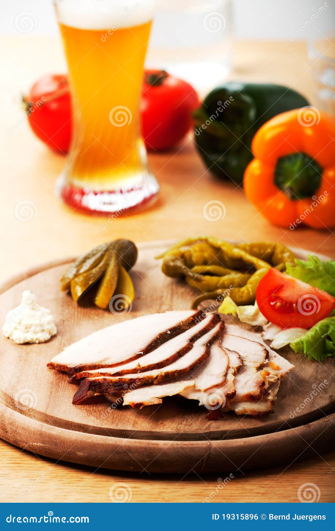Slices of cold roast pork stock photo. Image of prepared 19315896