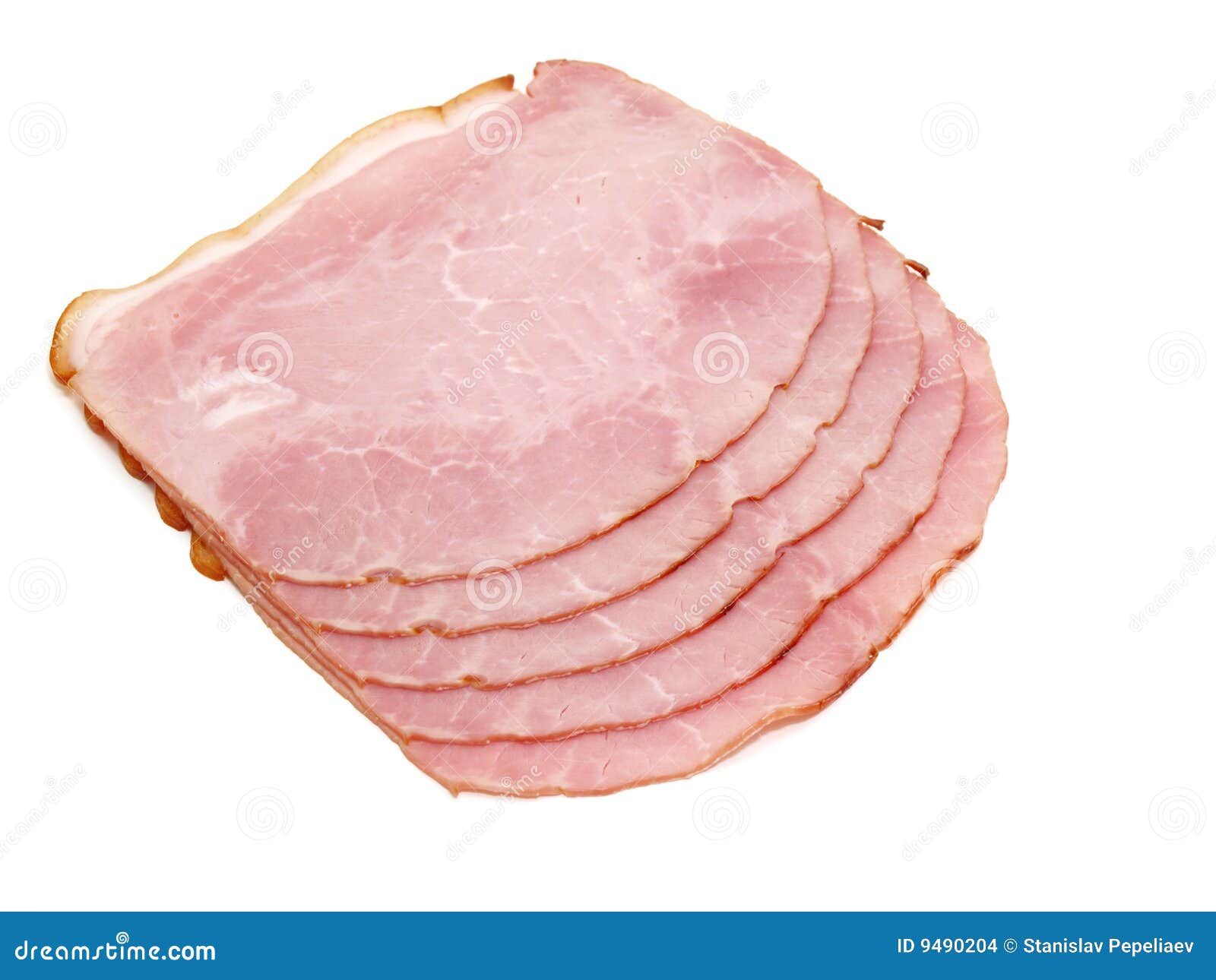 Slices of delicious ham stock photo. Image of color, boneless 9490204