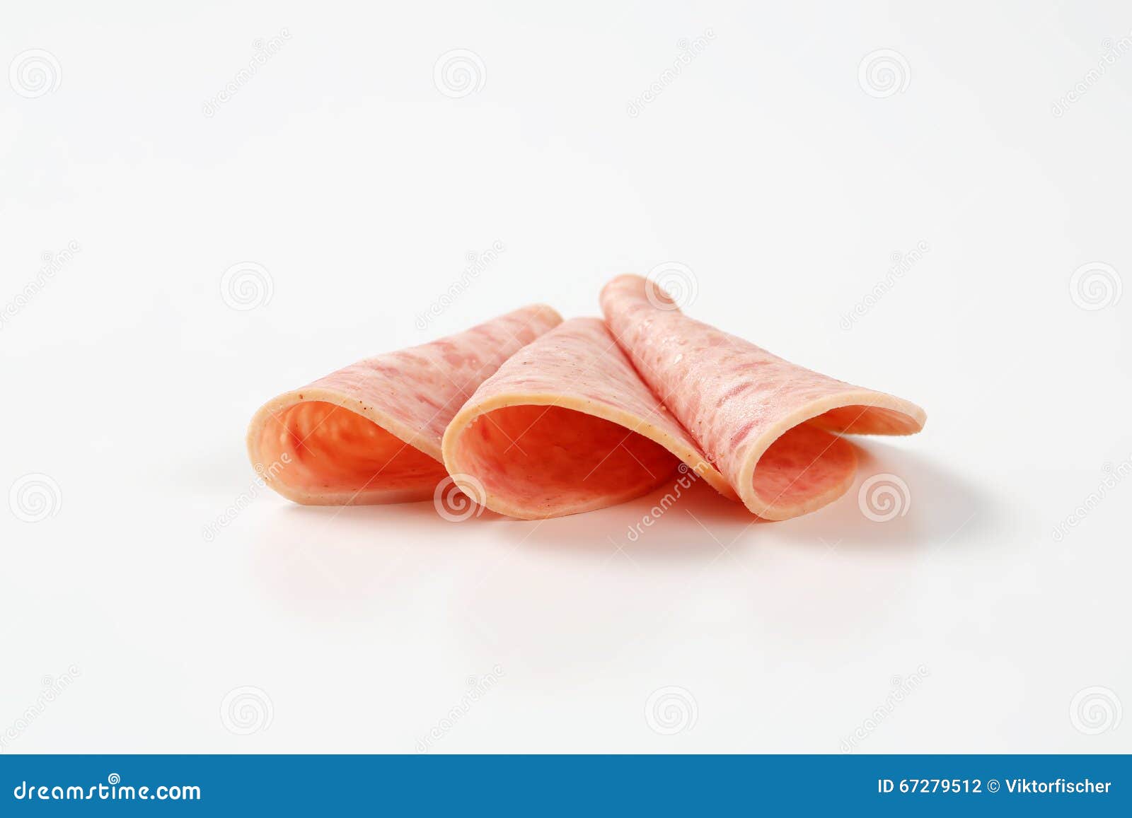 Slices of ham salami stock photo. Image of meat, folded 67279512