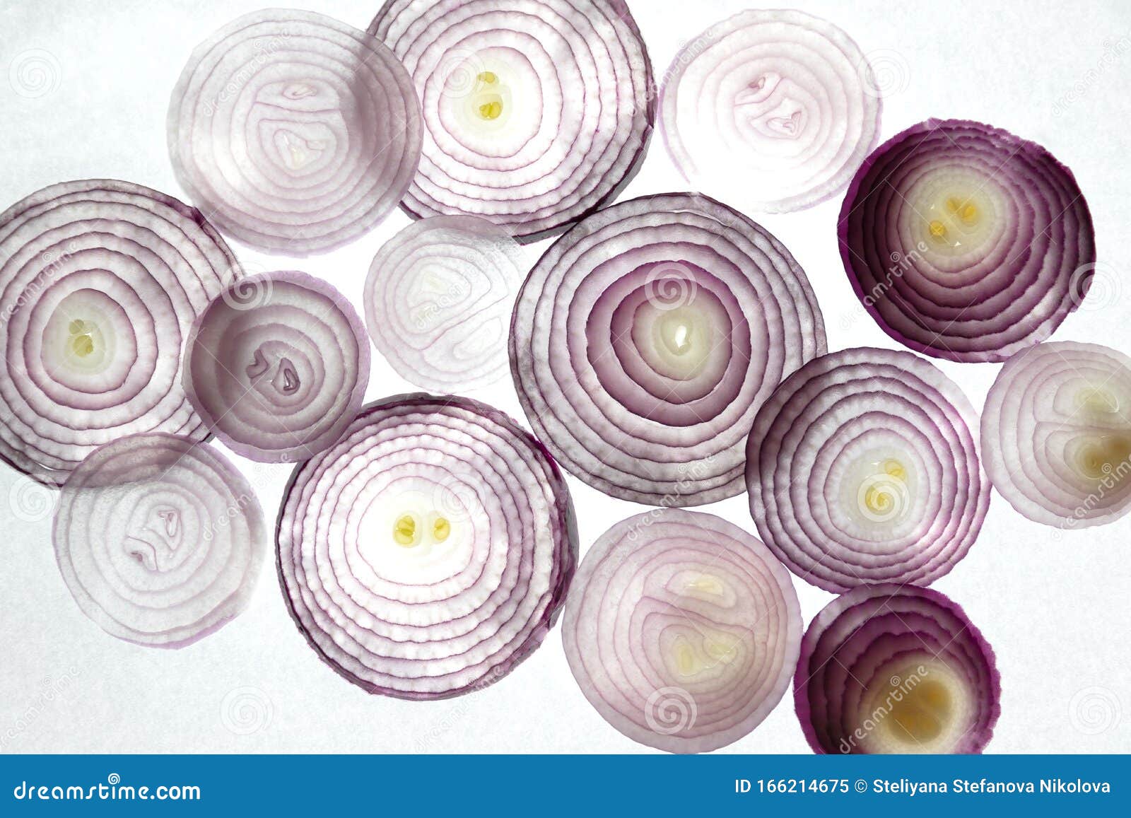 slices of onions on white balckground