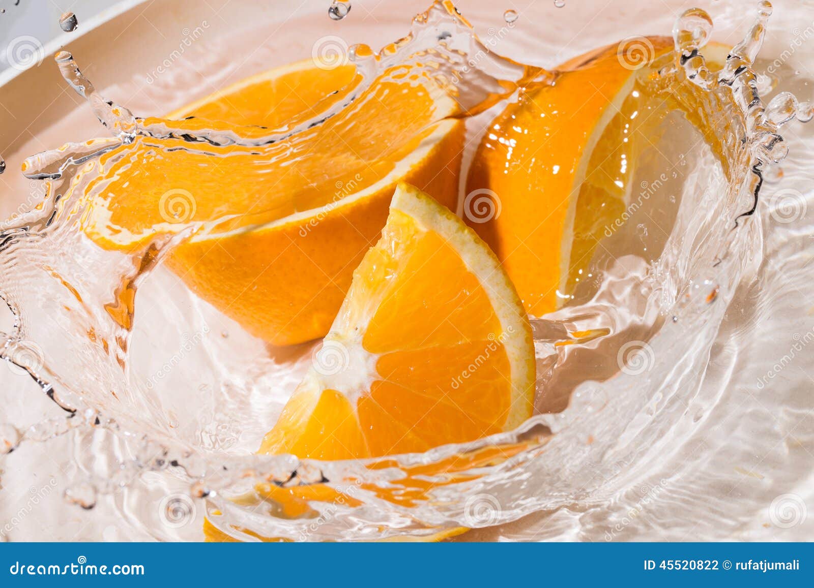 Slices of an Orange in Water Stock Photo Image of isolated, closeup