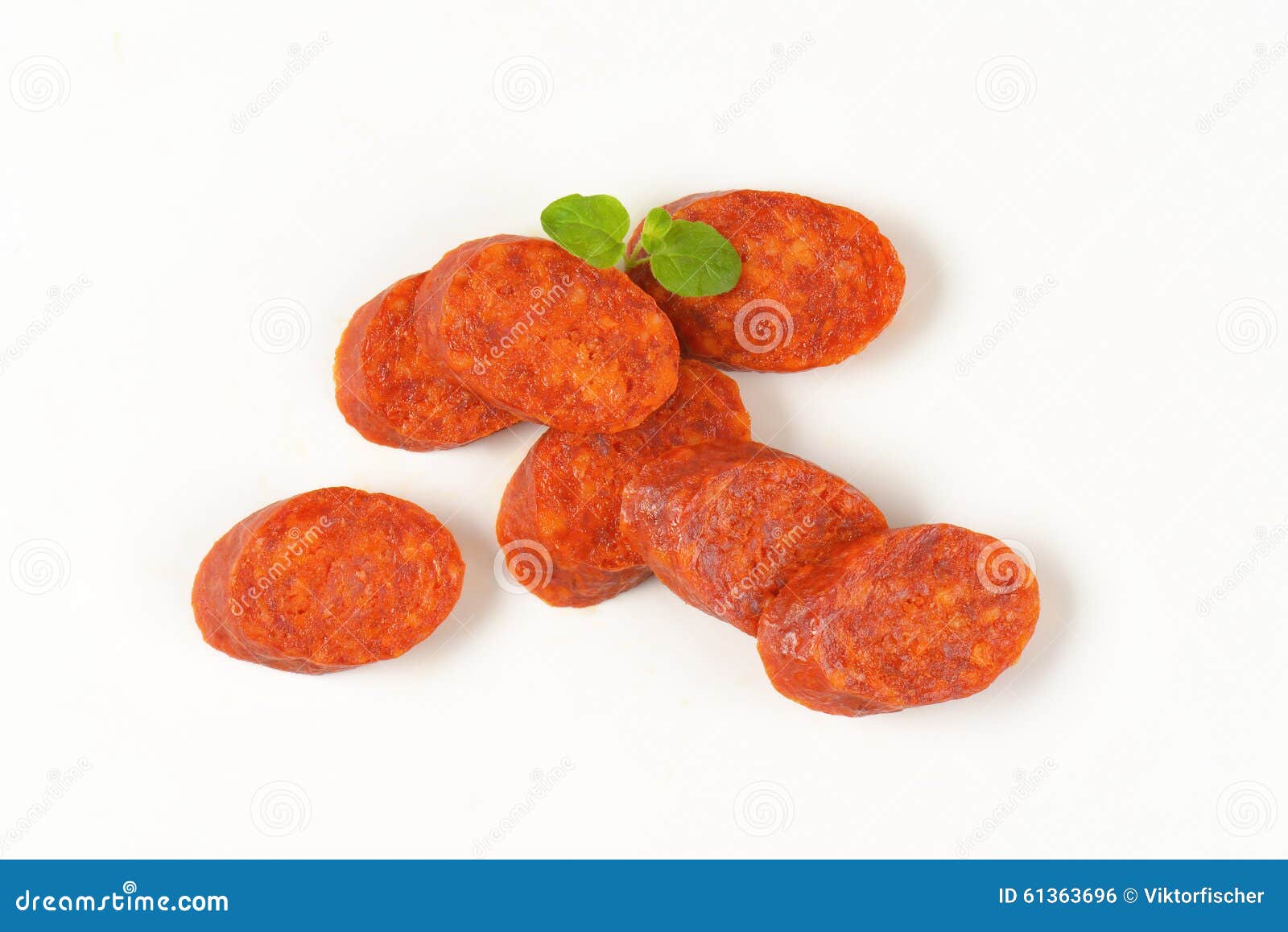 Slices of Pepperoni Sausage Stock Photo Image of food, pepper 61363696