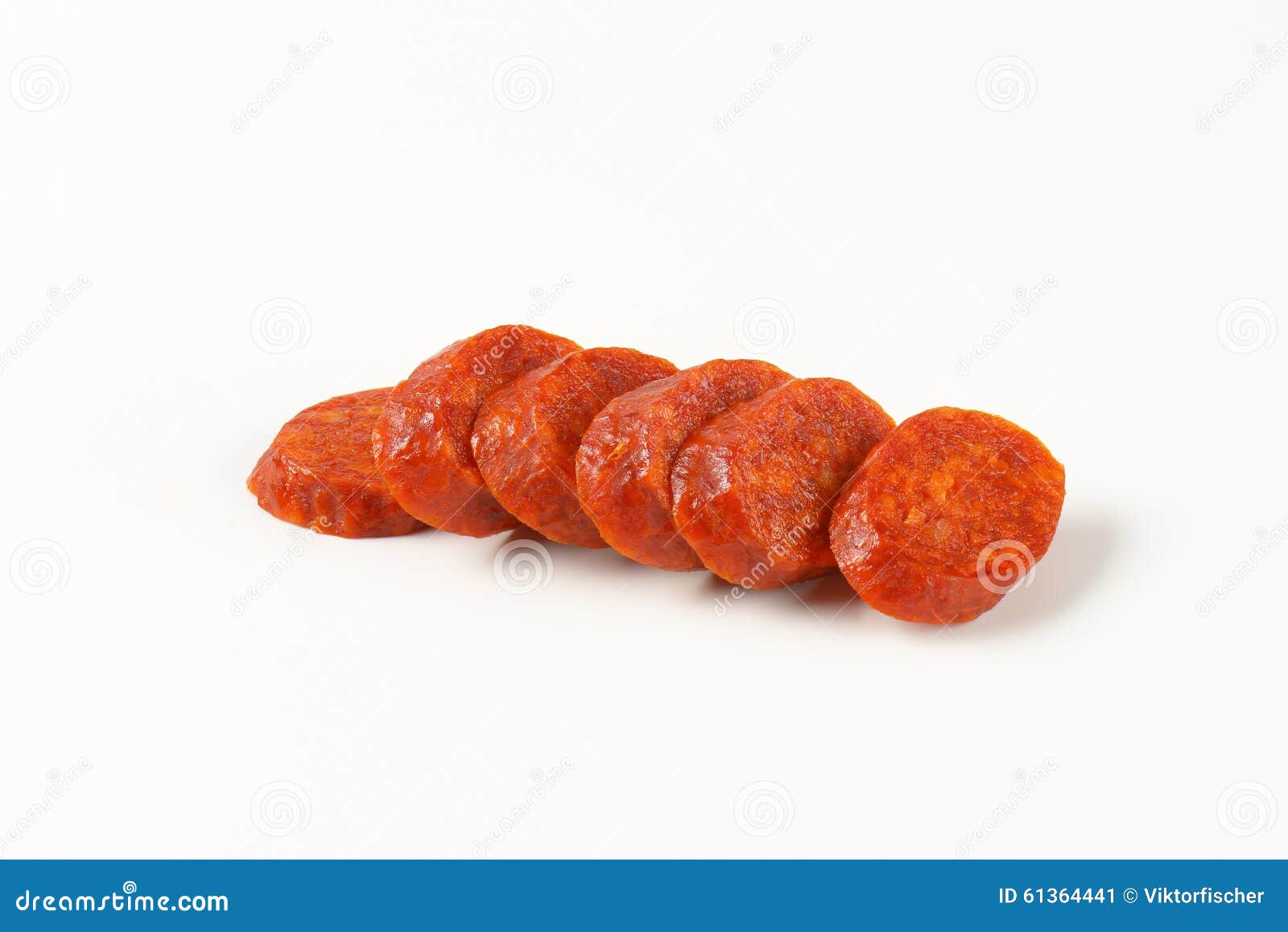 Slices of Pepperoni Sausage Stock Image Image of studio, food 61364441