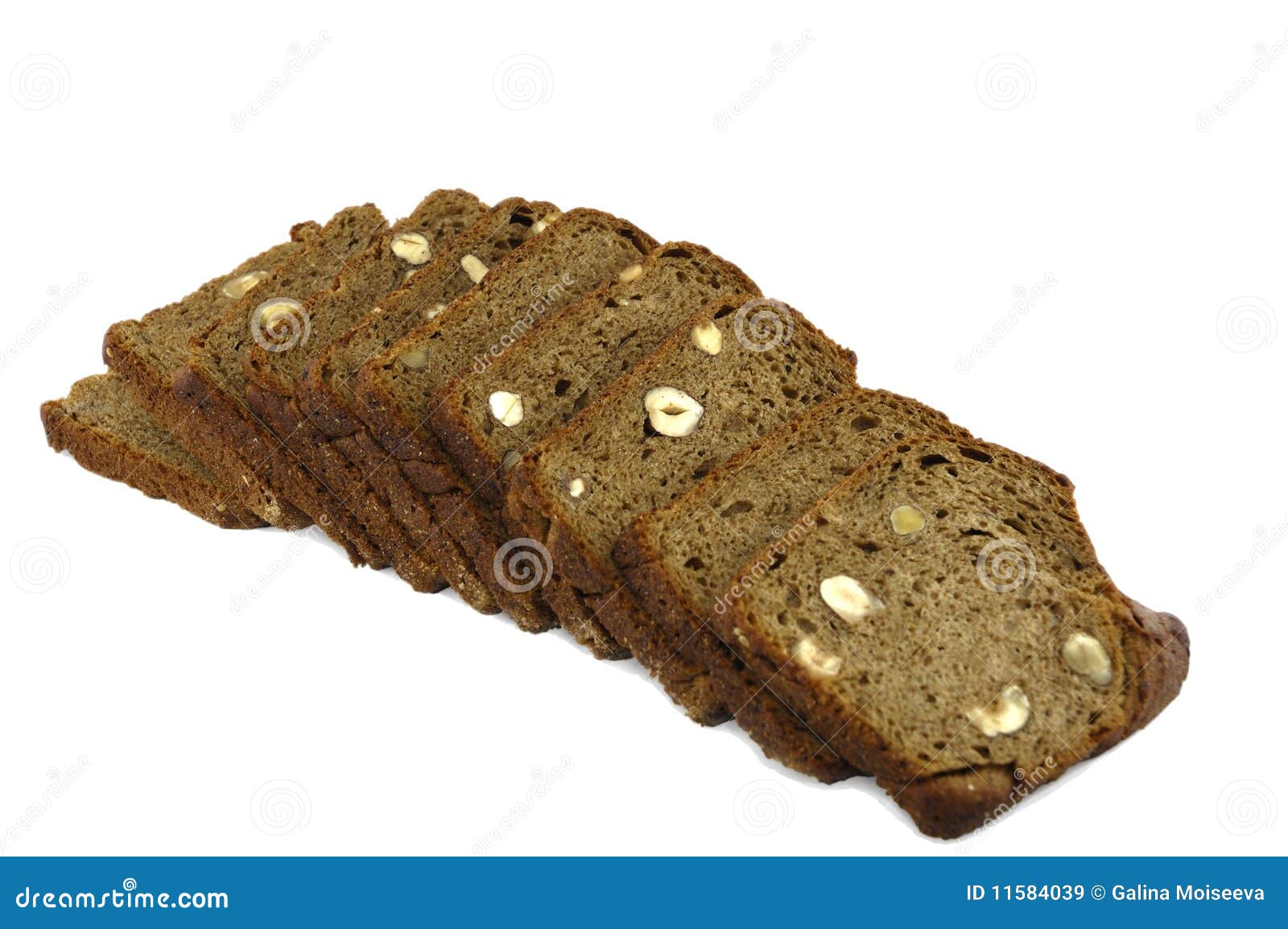 Slices of Rye Bread with Nuts Stock Image Image of white, brown 11584039