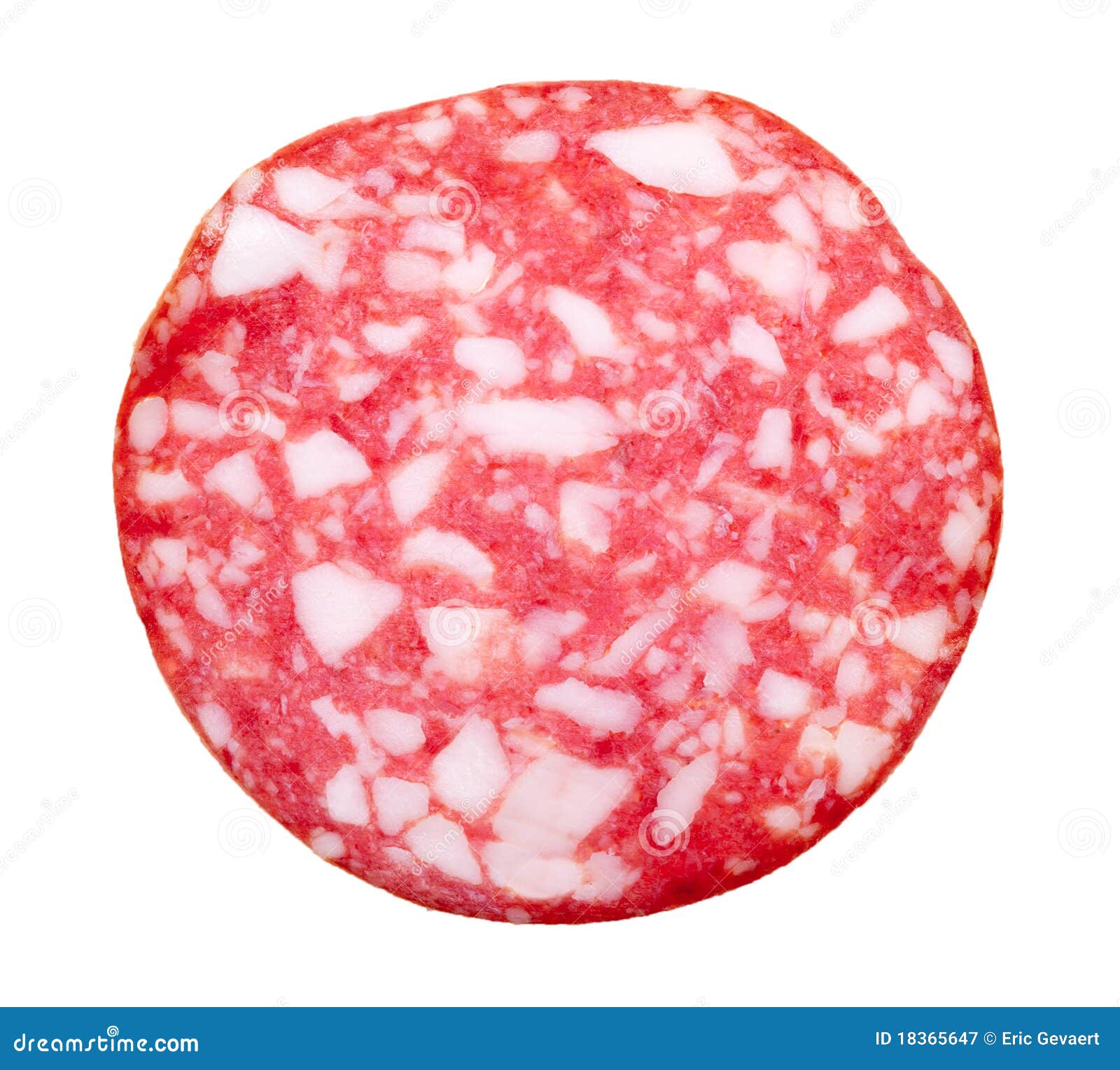 Slices salami isolated stock image. Image of large, isolated 18365647