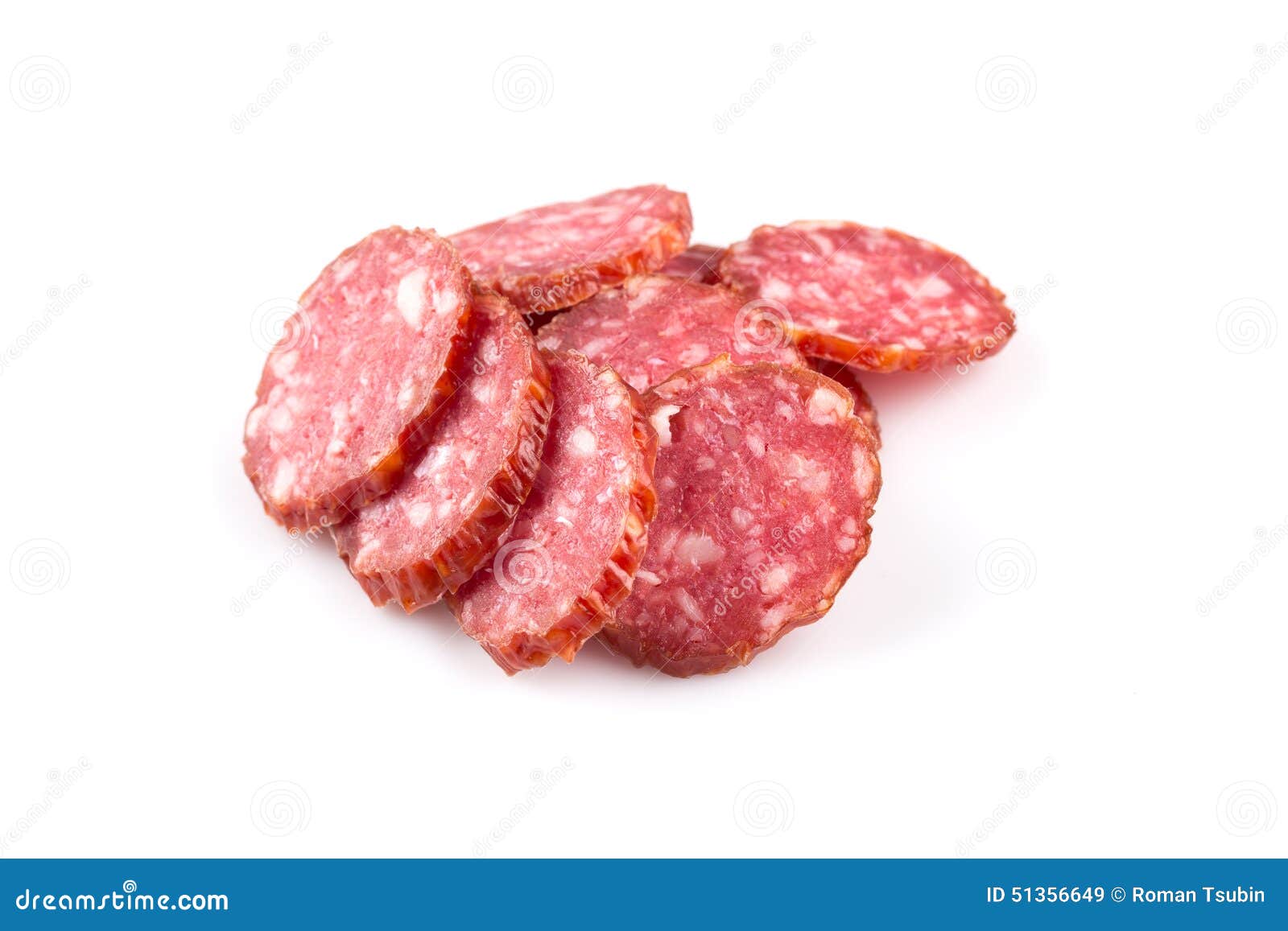 Slices of salami stock image. Image of large, cold, gourmet 51356649