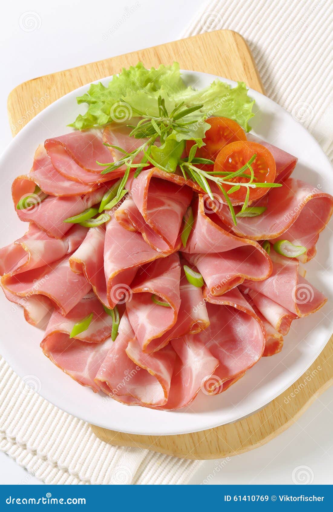 Slices of smoked pork neck stock image. Image of mottled - 61410769