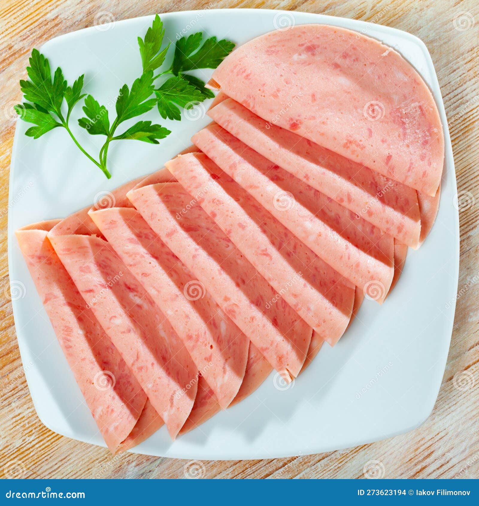 Slicing Chopped Ham from Pork Meat, No People Stock Photo Image of serving, pieces 273623194
