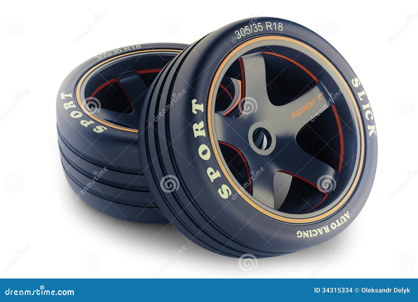 Slick Wheels Kit for Race Car Stock Illustration Illustration of