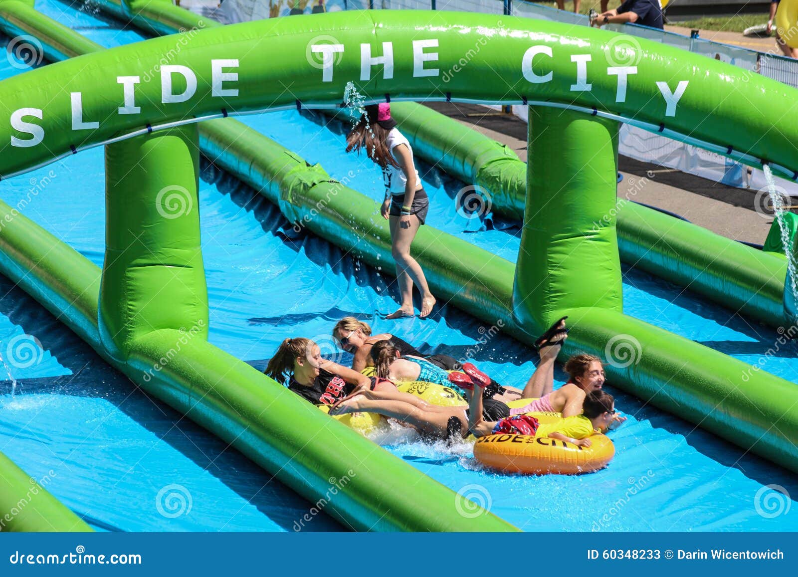 Slide the City Giant Waterslide Editorial Stock Photo Image of tubes