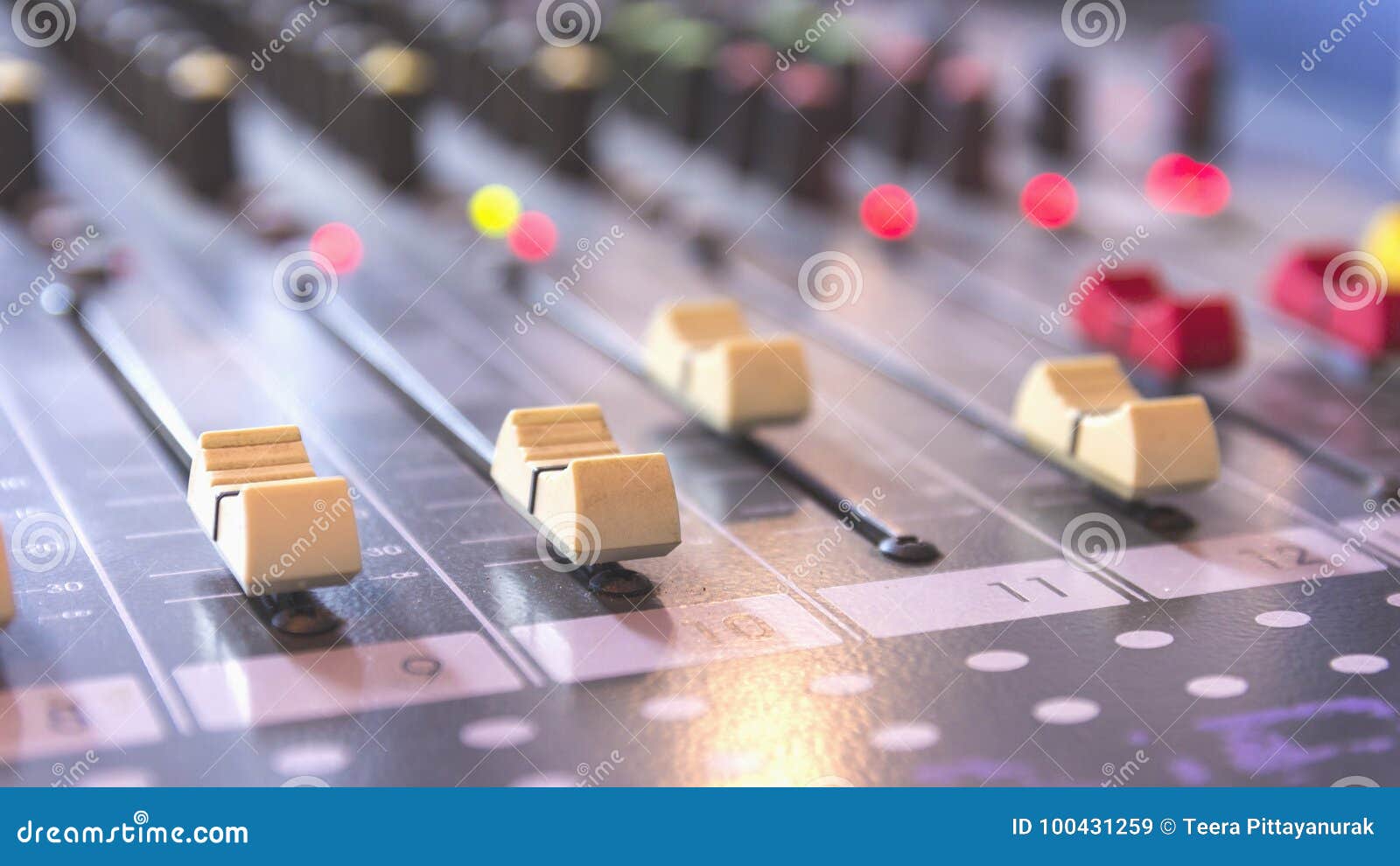 Slide Sound Control Of The Soundboard Stock Image Image