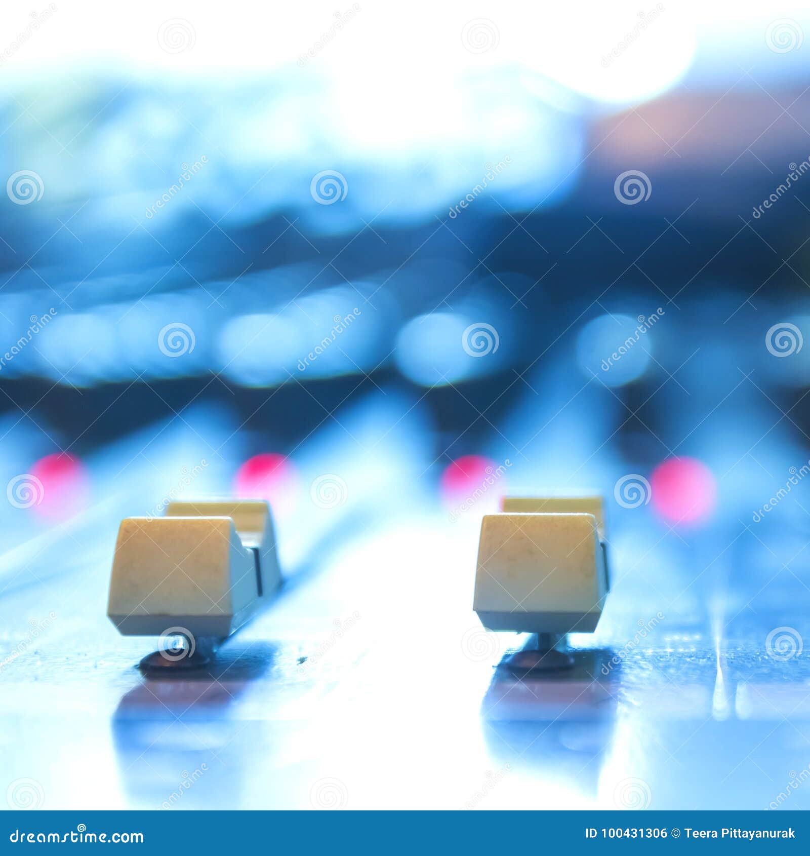Slide Sound Control Of The Soundboard Stock Photo Image
