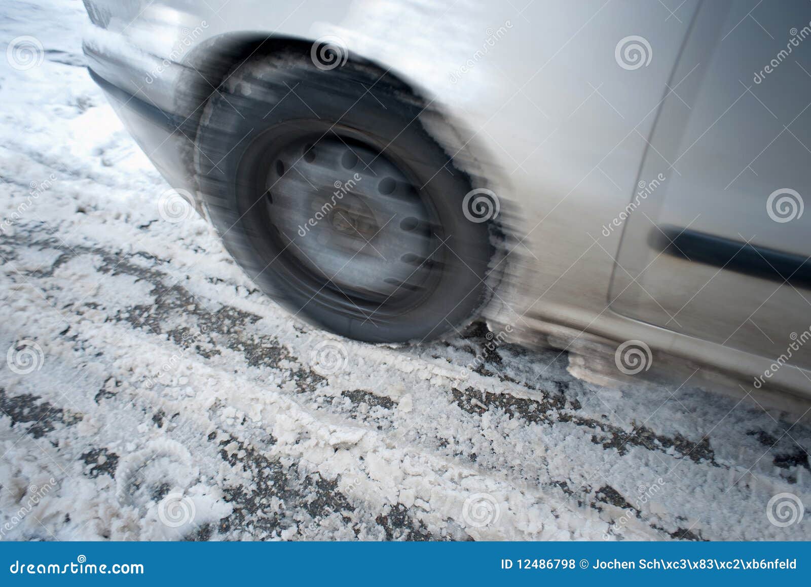 Sliding car stock photo. Image of winter, snow, snowfall 12486798