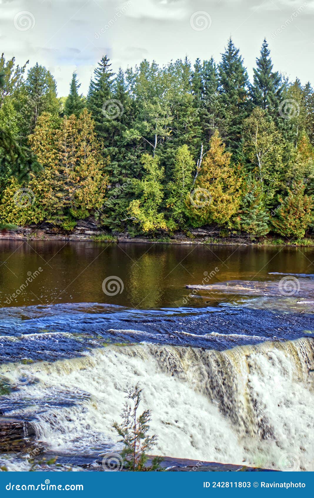 Sliding Down the Flat Rocks before the Huge Fall Kakabeka Falls