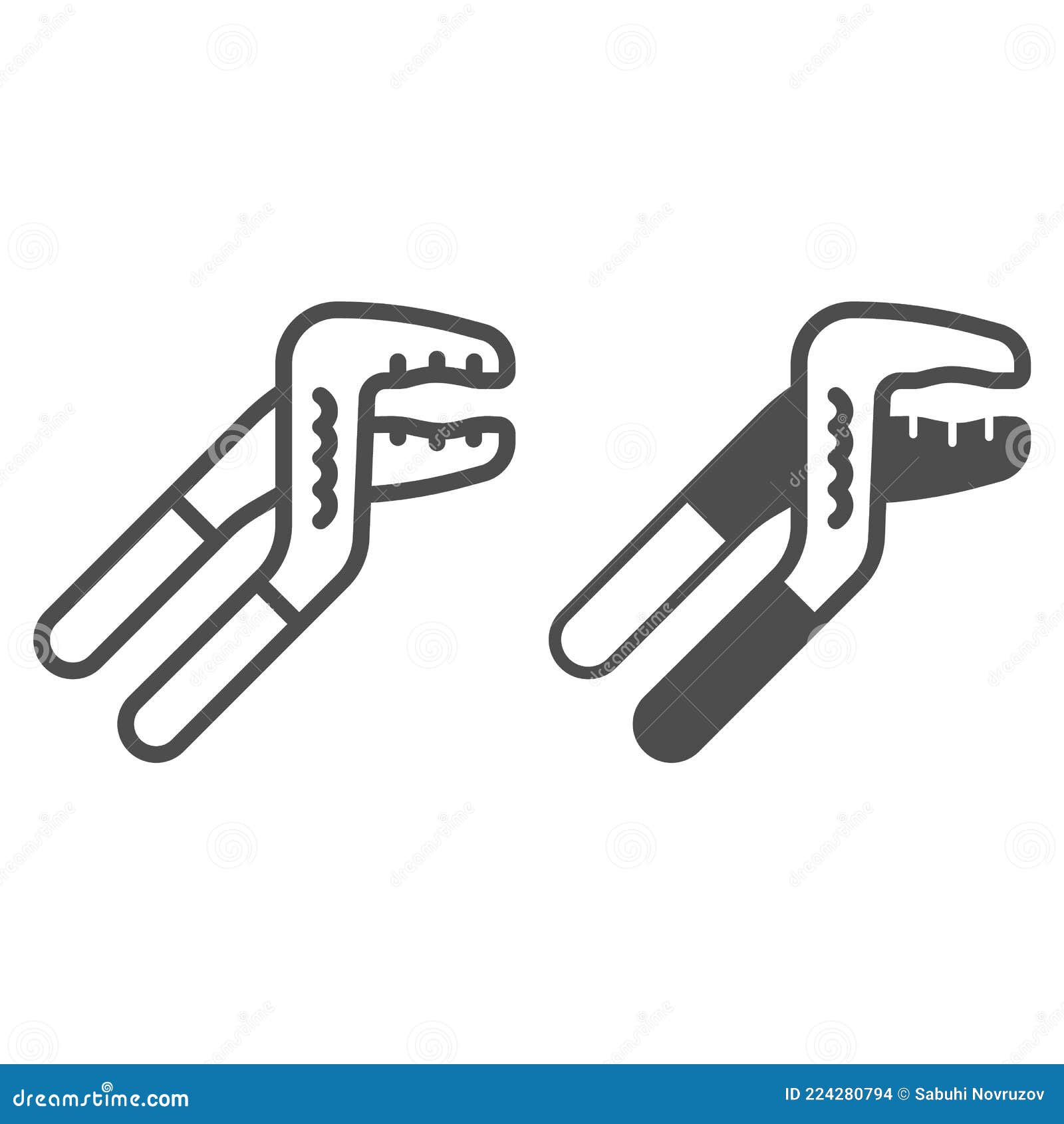 Slip Joint Plier Clipart Vector Black Outline Drawing CartoonDealer
