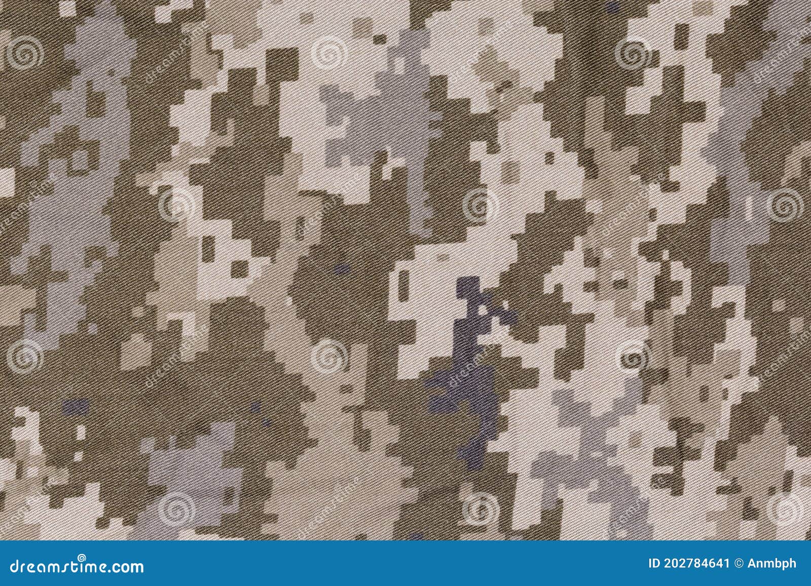 slightly crumpled fabric with digital camouflage pattern close-up, background