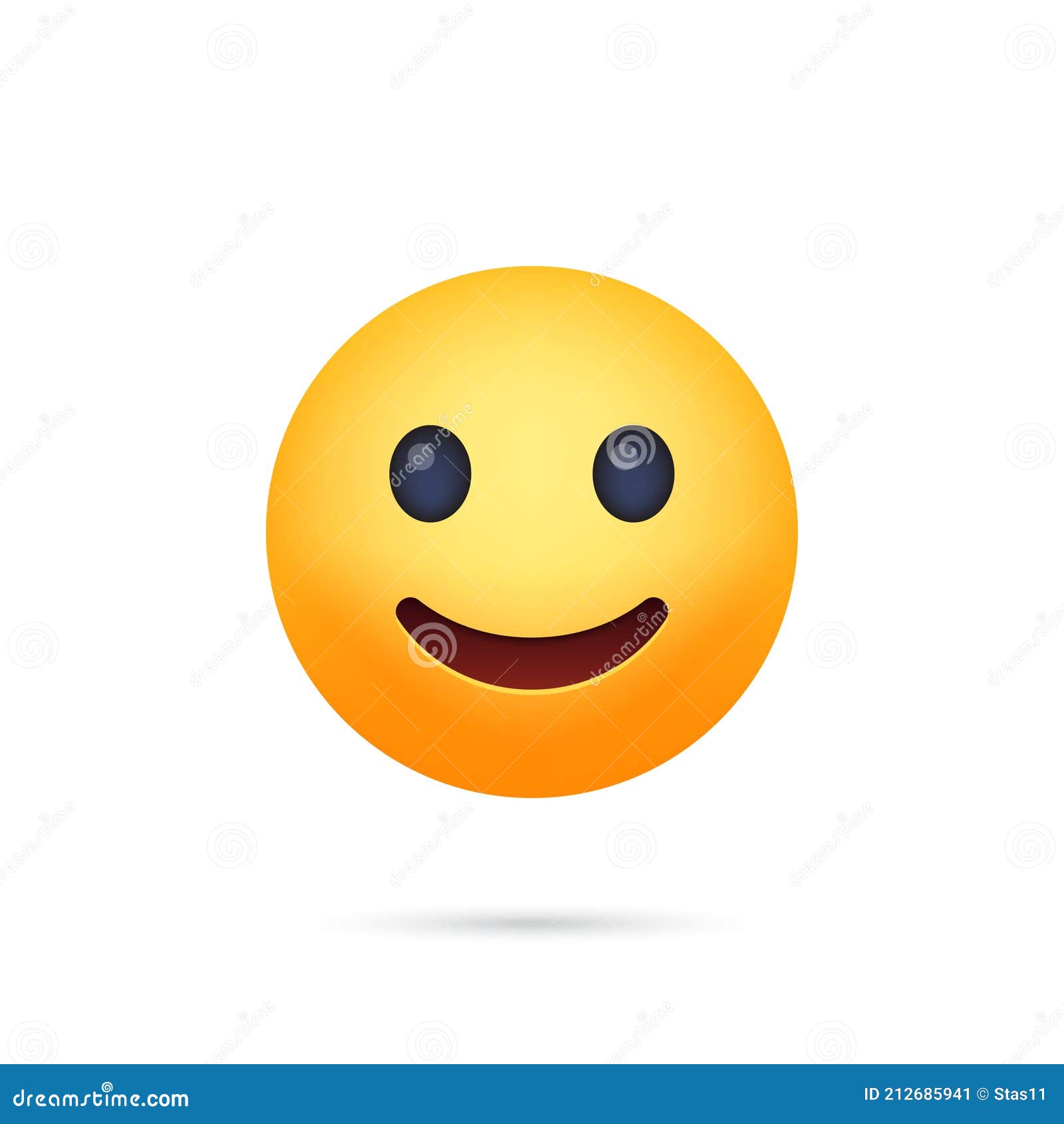 Slightly Smiling Face. Facebook Emoji with Shadow on a White Background  Stock Vector - Illustration of avatar, emoticon: 212685941