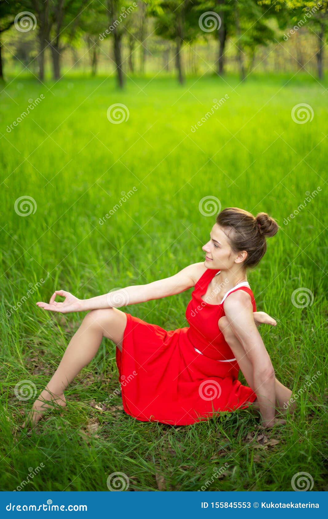 yoga in a dress