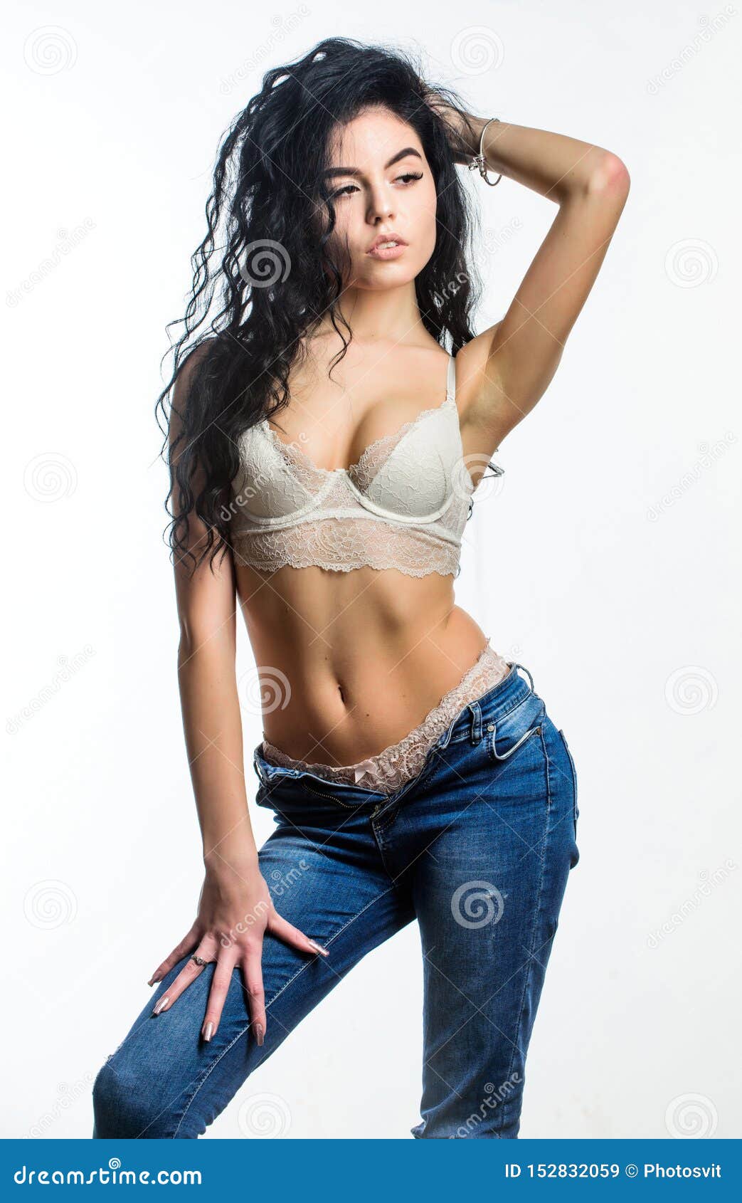 Slim Fit Girl Attractive Waist and Curves. Fitness and Dieting. Body Flat  Belly. Bra Lingerie Model Stock Image - Image of pretty, curves: 152832059