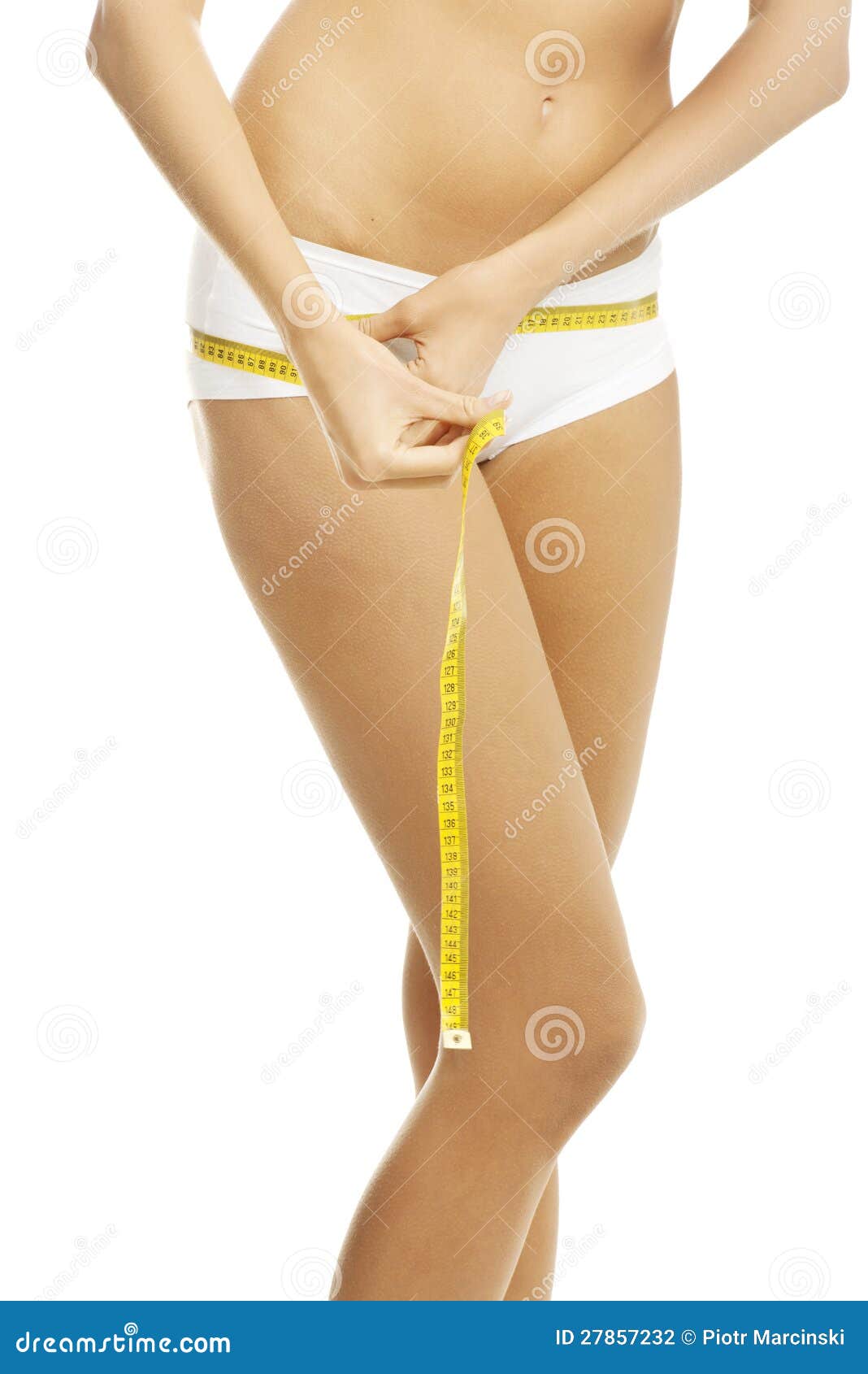 Slim Fit Woman in White Panties with Measure Tape Stock Photo - Image of  lifestyle, girl: 27857232