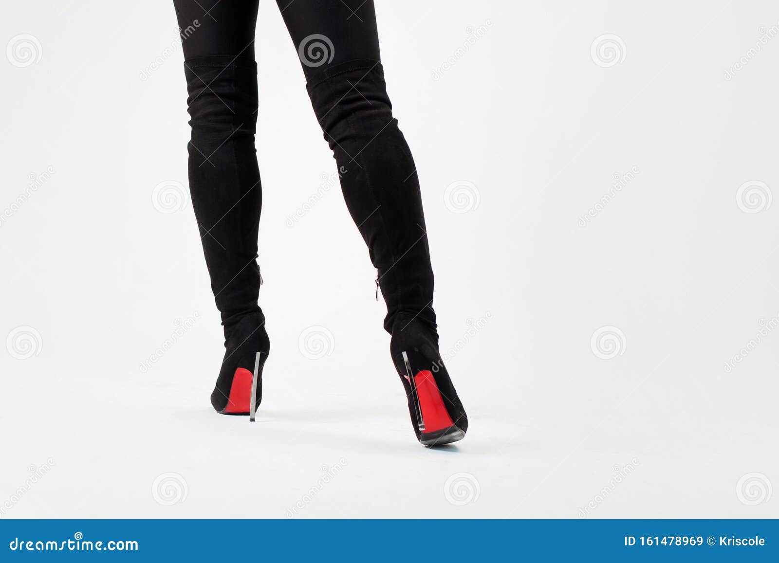 Slim Legs in Knee-high Black Boots. Style, Body Parts on Stock Image ...