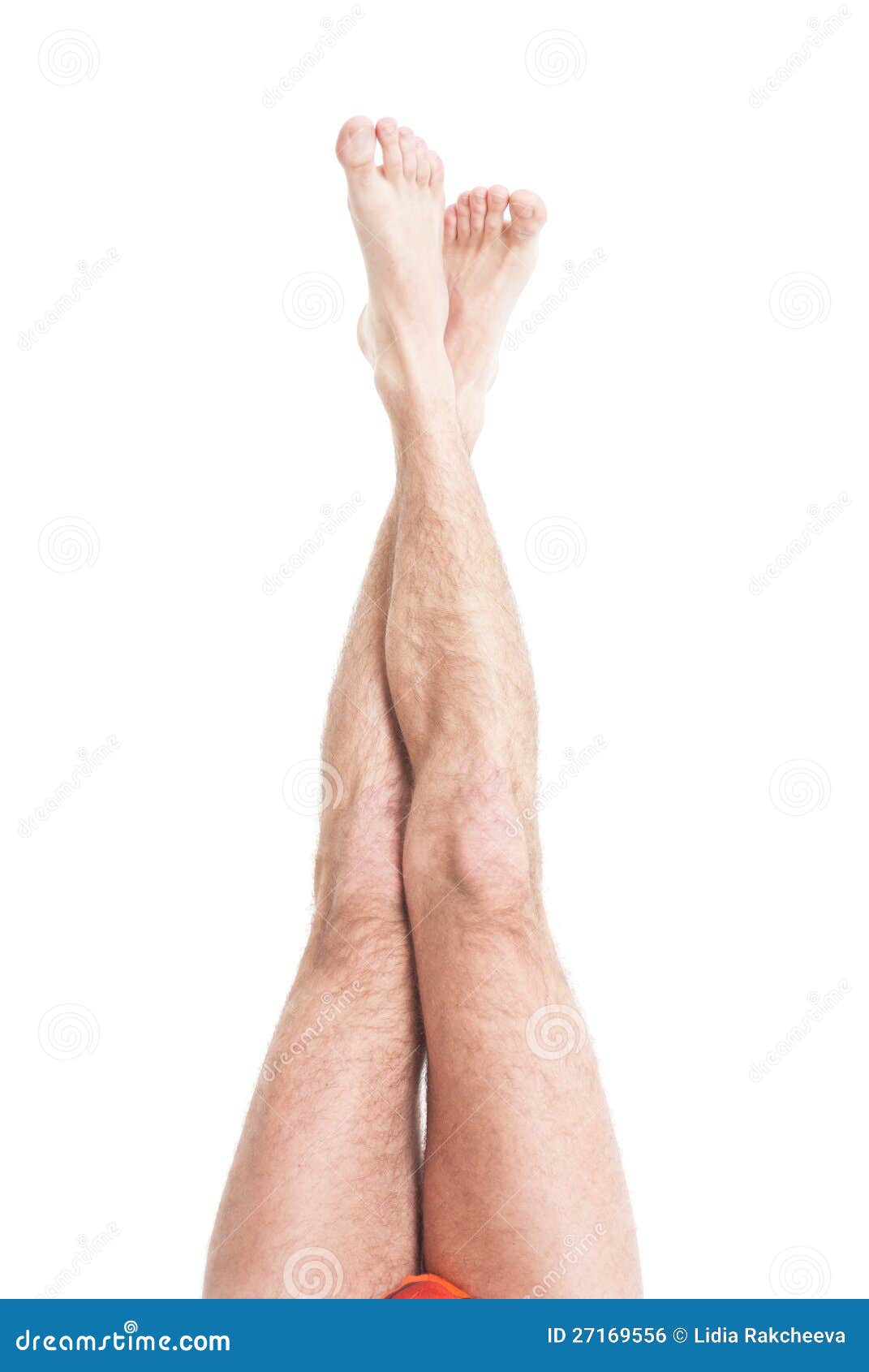 Slim male legs stock photo. Image of isolated, hirsute ...
