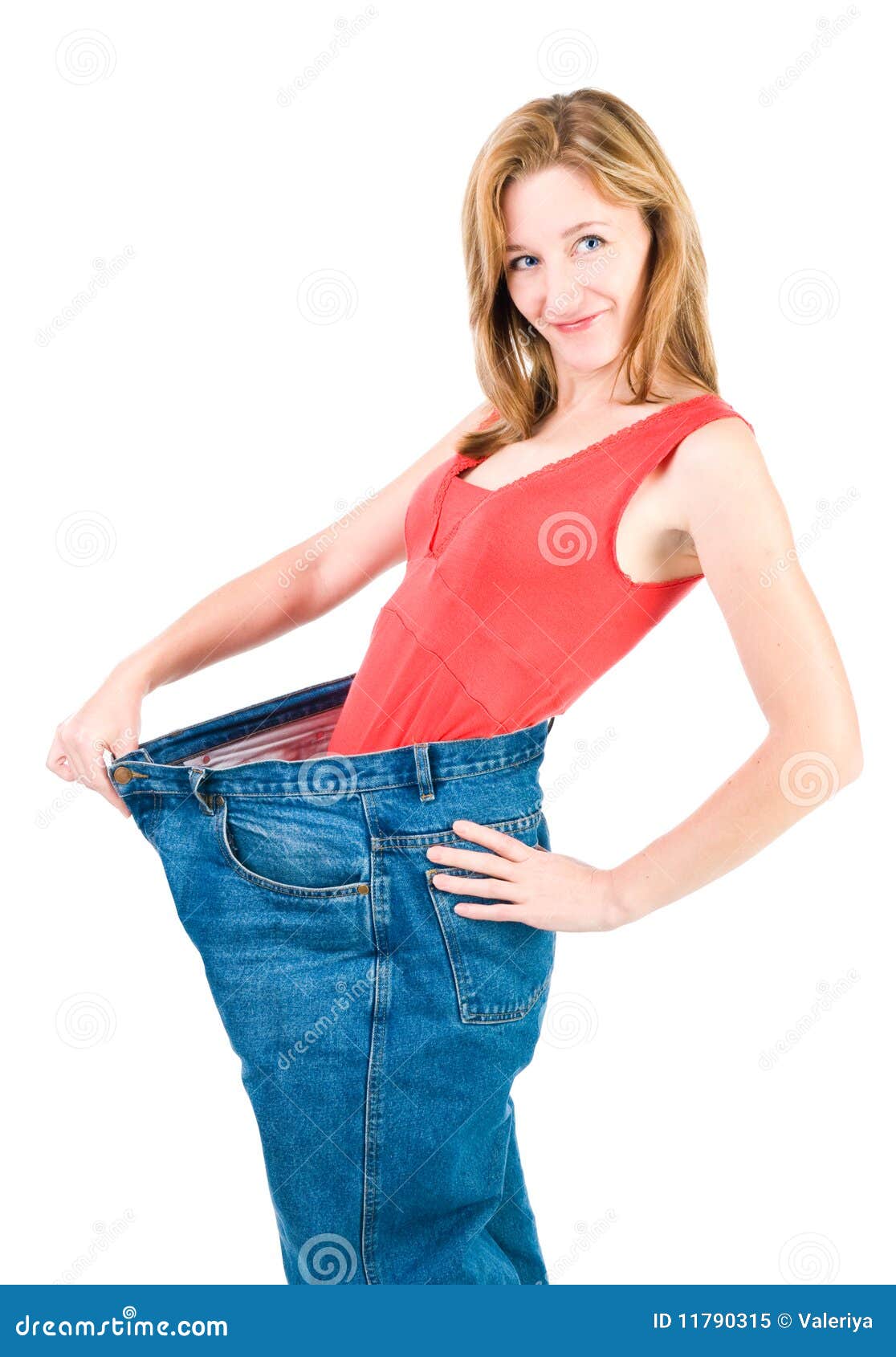 A Slim Woman Makes Good Diet Stock Image - Image of body, cheerful ...