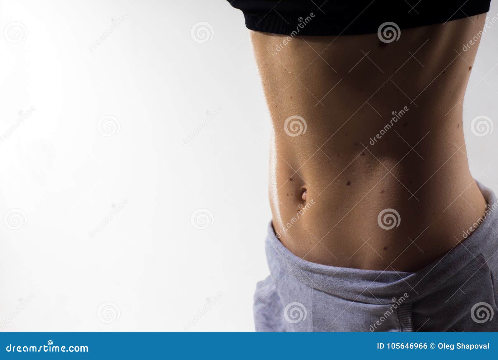 Slim Womans Belly Stock Photo Image Of Light Athlet