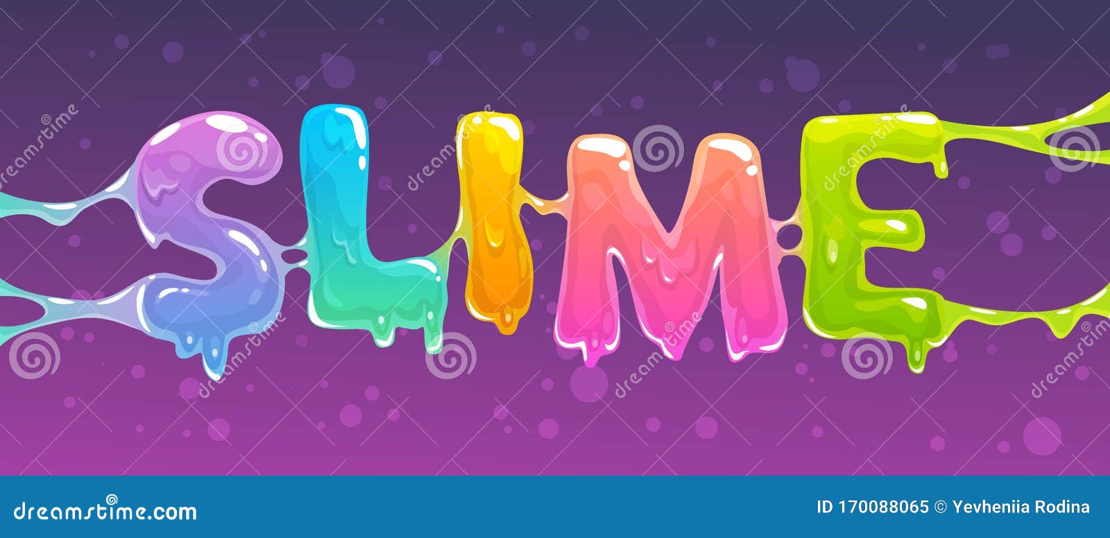 slime word banner. colorful slime text.  .