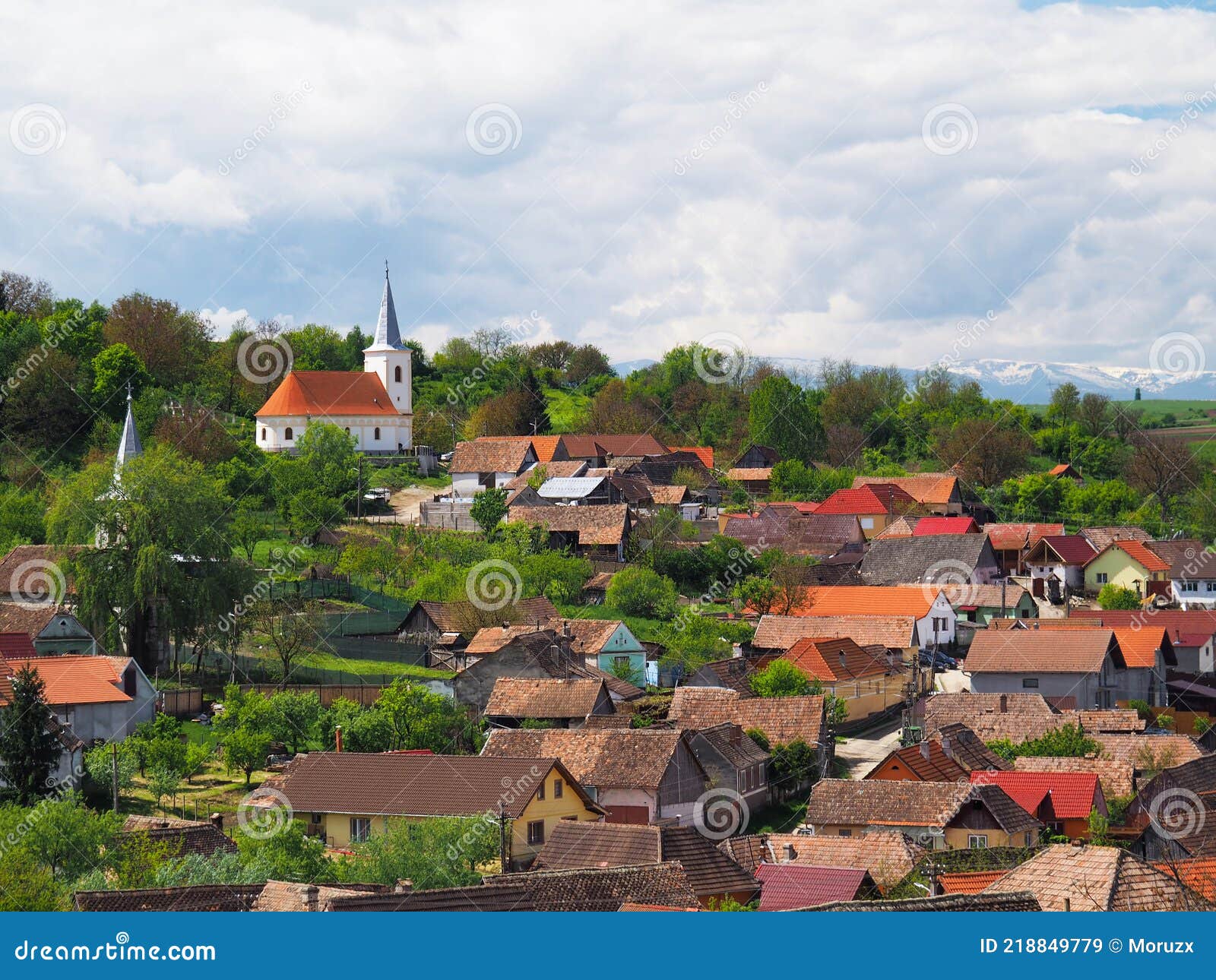 Slimnic Village in Sibiu County, Romania. Stock Image - Image of ...