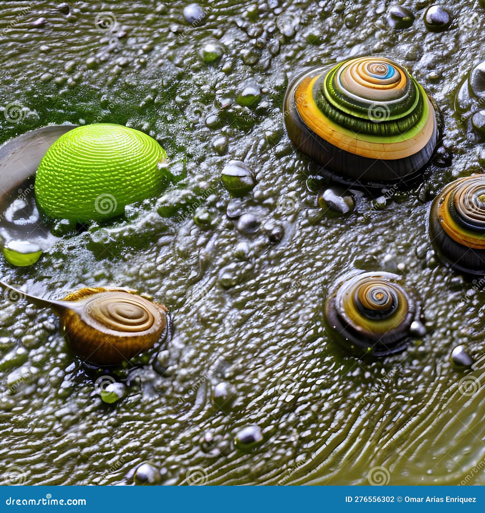 a slimy and oozy texture with snail slime and wet mud3, generative ai