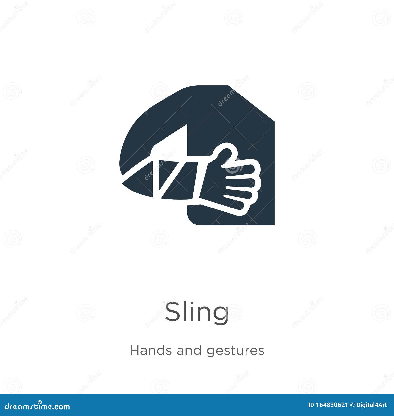 Sling Icon Vector. Trendy Flat Sling Icon from Hands and Gestures
