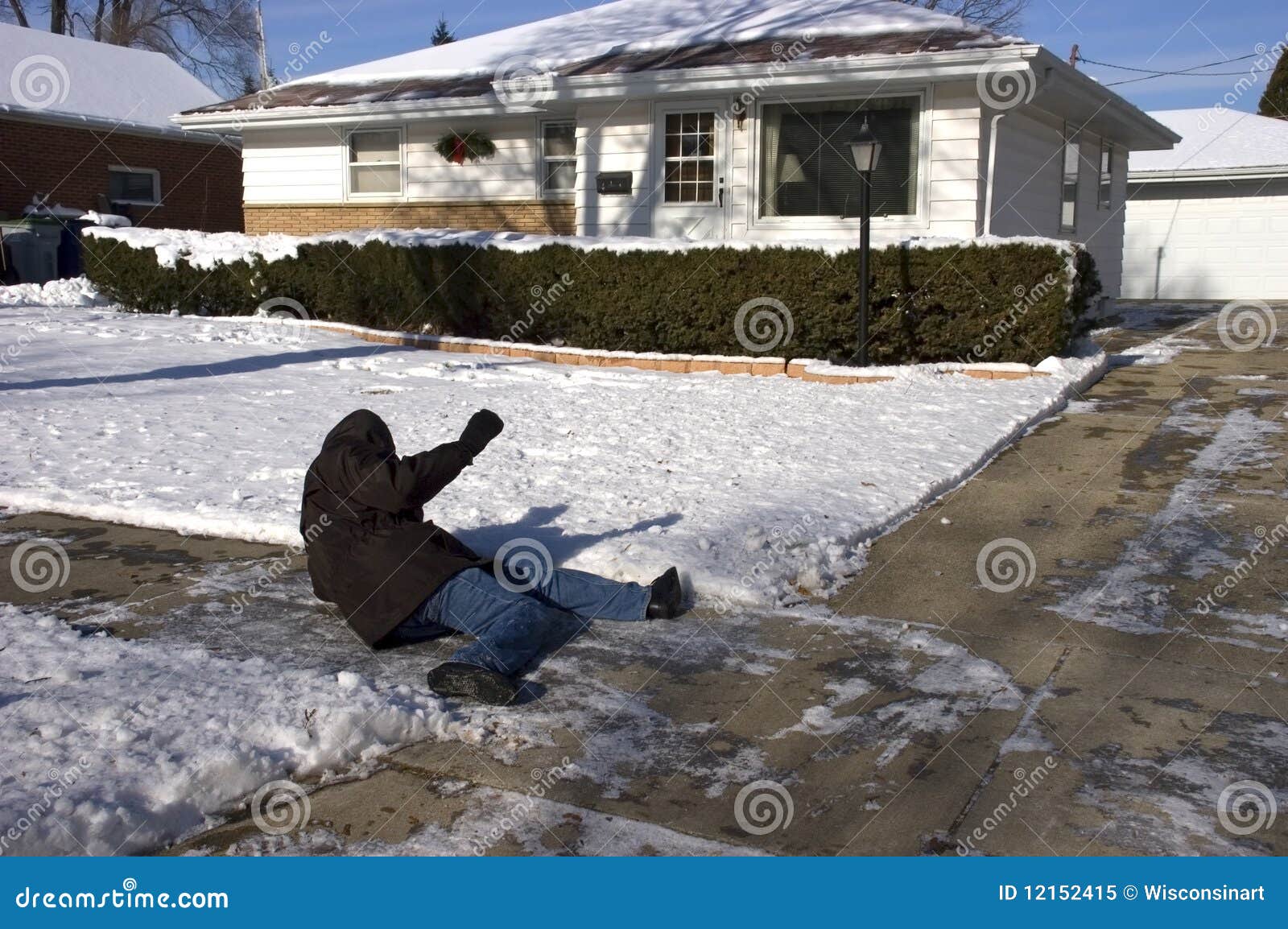 slip, fall on icy sidewalk, home accident