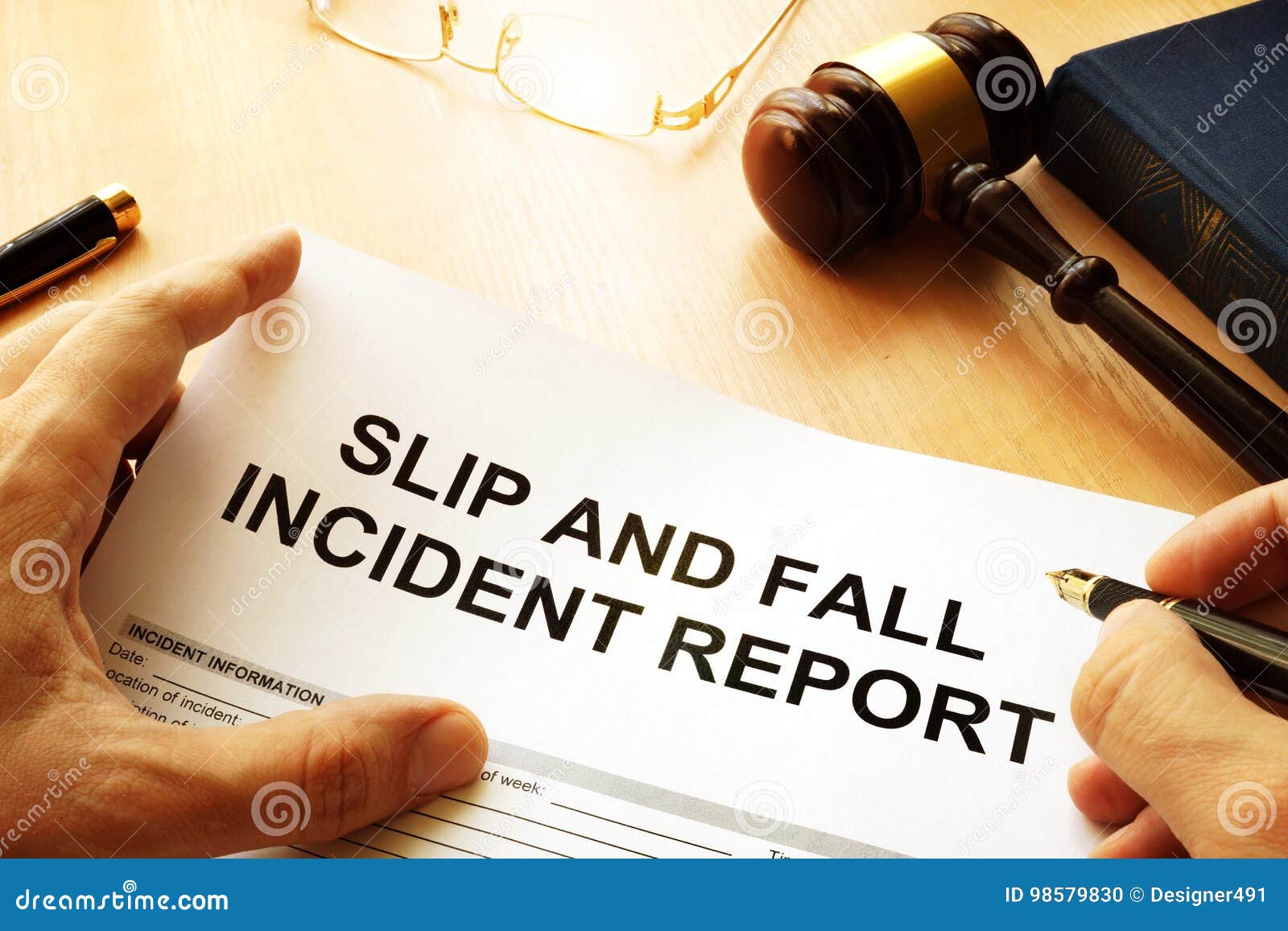 slip and fall injury report.