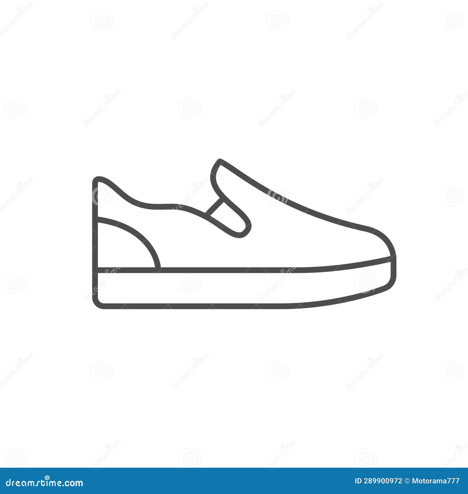 Slip on shoe line icon stock vector. Illustration of casual 289900972