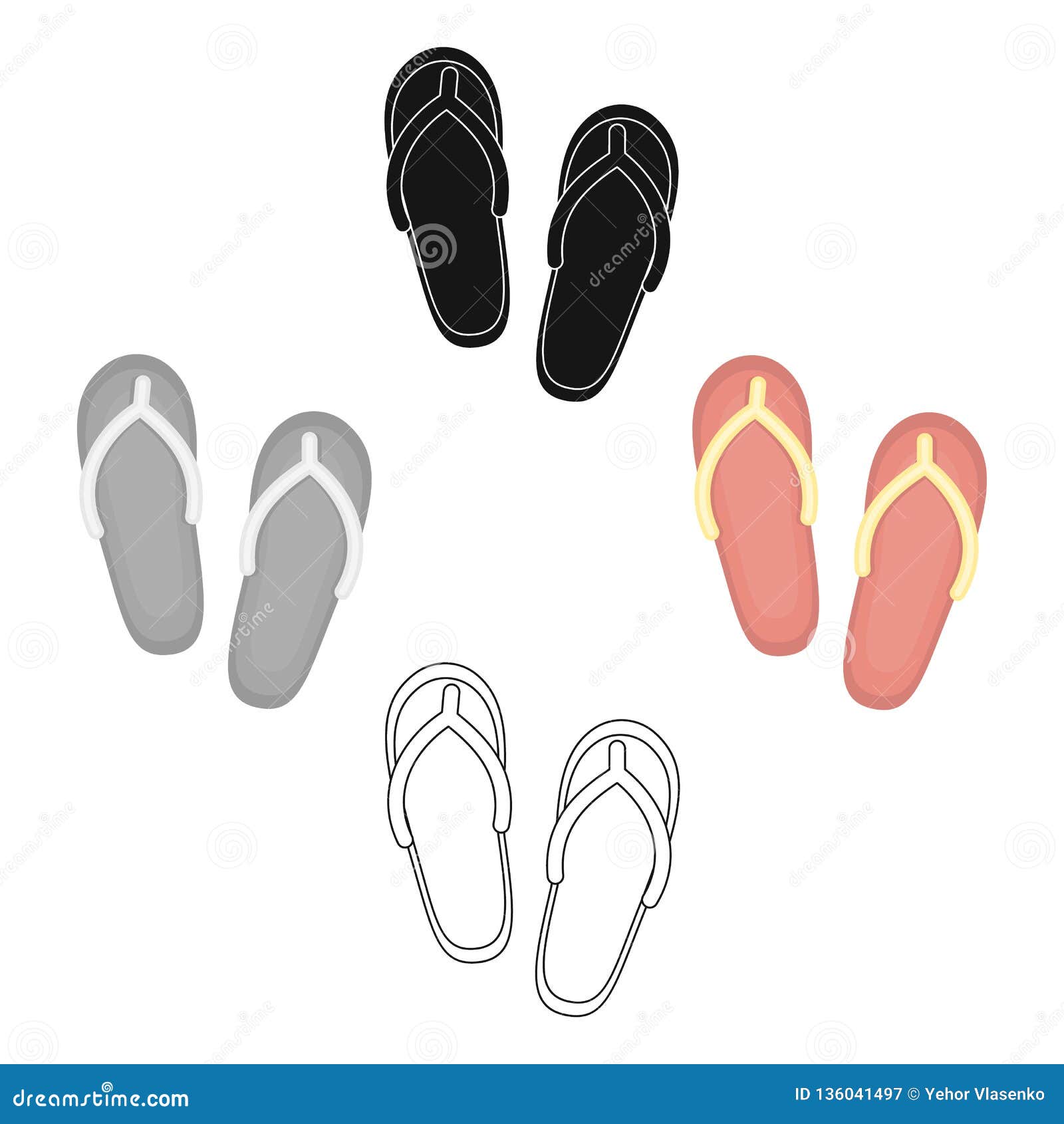 Slippers Icon of Vector Illustration for Web and Mobile Stock Vector ...