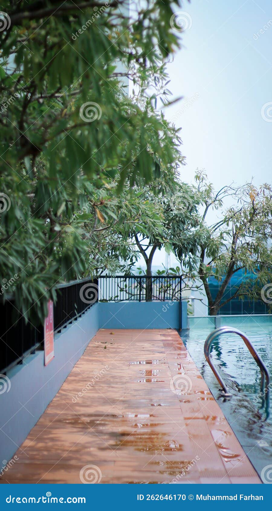 Slippery floor beside pool stock photo. Image of slippery 262646170