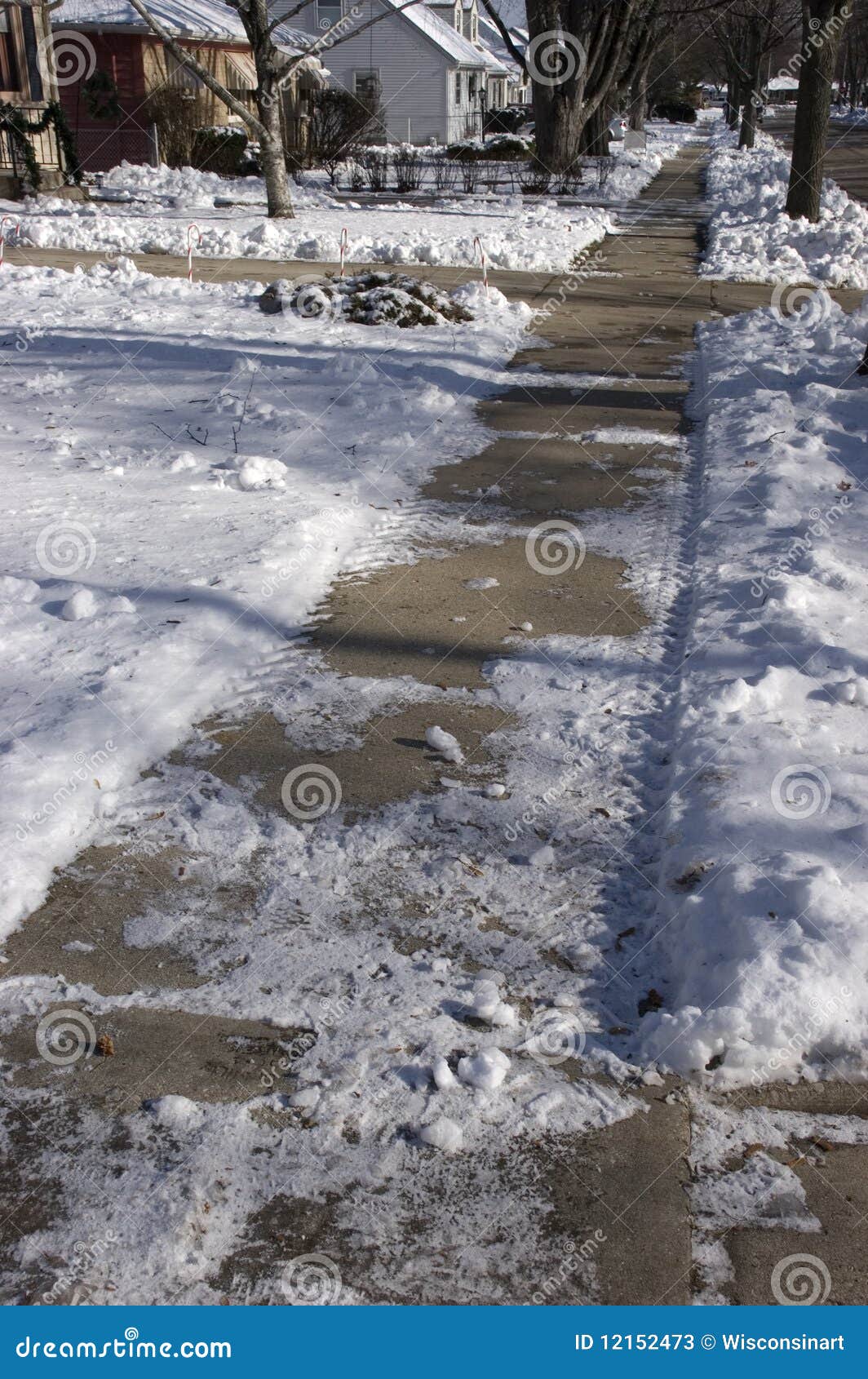 Slippery, Icy Sidewalk in the City Stock Image Image of slip
