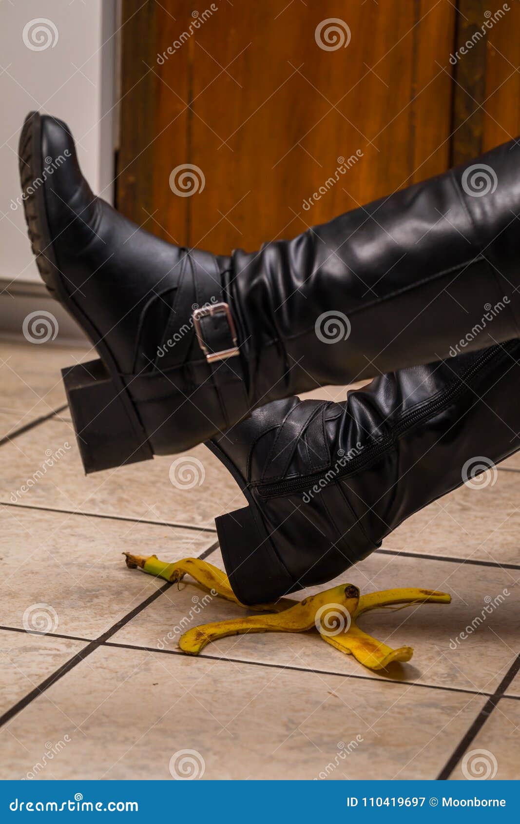 Slipping on a Peel stock image. Image of allergy, girl 110419697