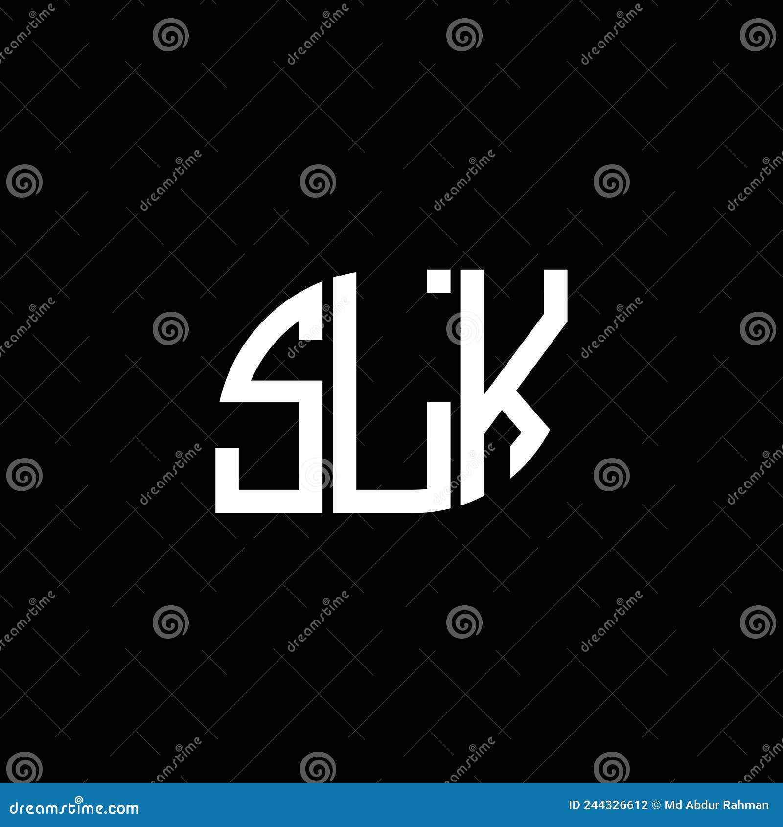 slk letter logo  on black background. slk creative initials letter logo concept. slk letter .slk letter logo  on