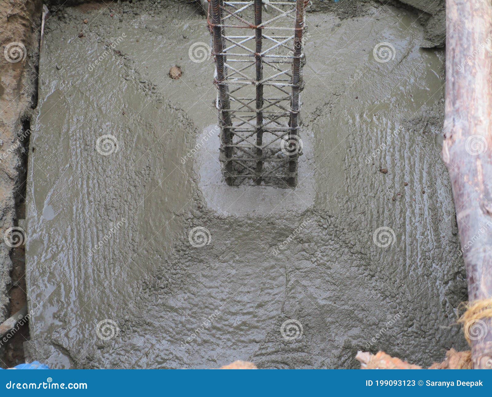 Sloped Footing Construction Process Stock Image Image of dish, bottle