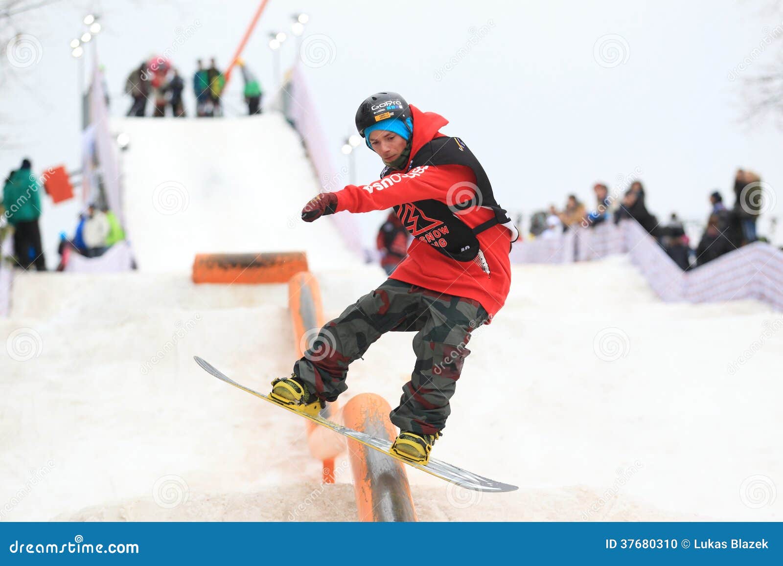 Slopestyle Snowboard Trick Editorial Image Image 37680310 inside Snowboard Tricks On Rails