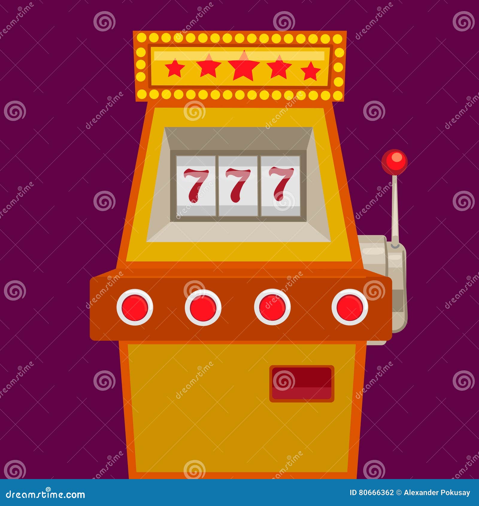 Slot Machine with Jack Pot Vector Illustration Stock Vector - Illustration  of game, lights: 80666362