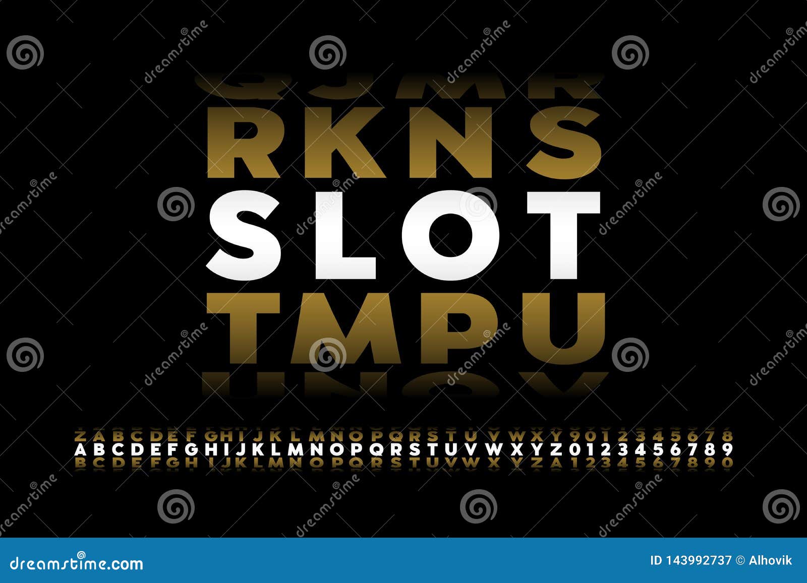 Slot machine style font stock vector. Illustration of gold 143992737
