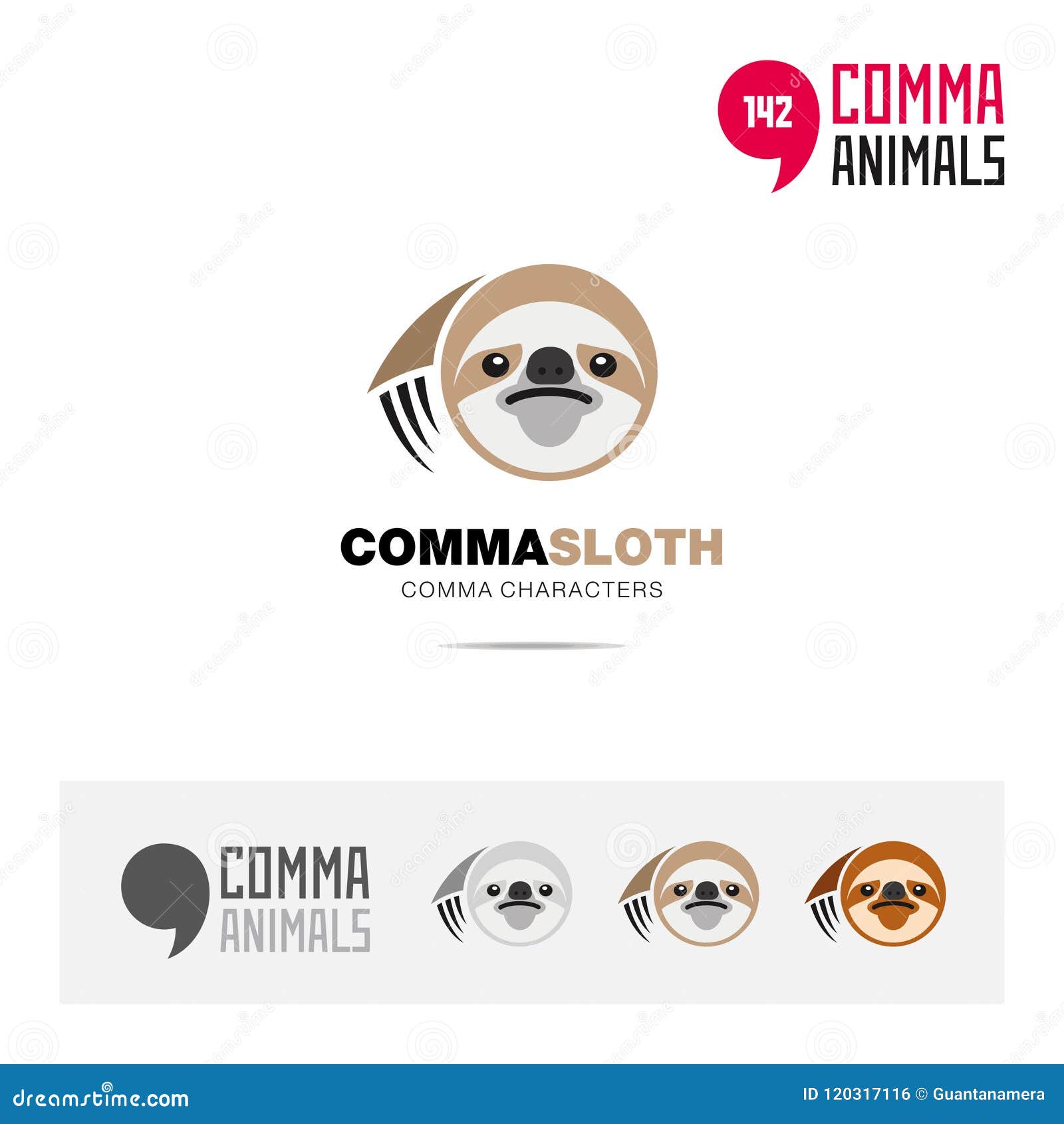 sloth animal concept icon set and modern brand identity logo